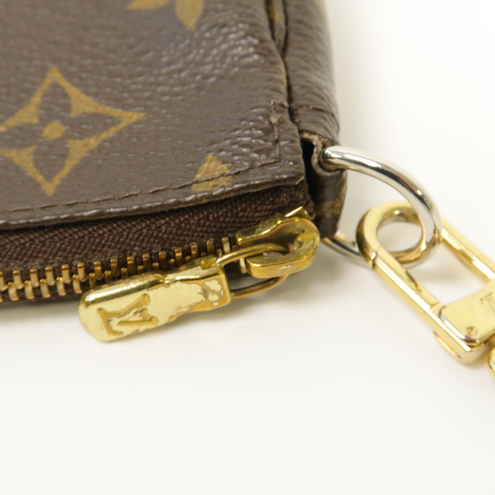 LOUIS VUITTON 【激減優惠】Monogram Mini Pochette Accessoires金扣手拿包啡色