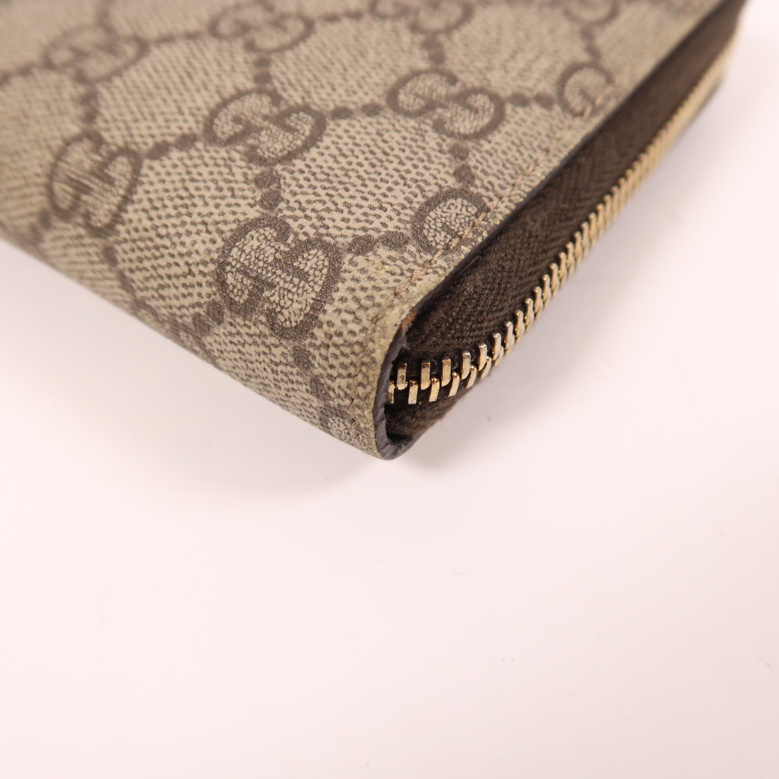 GUCCI 塗層帆布Zipper Long Wallet金扣長錢包啡色