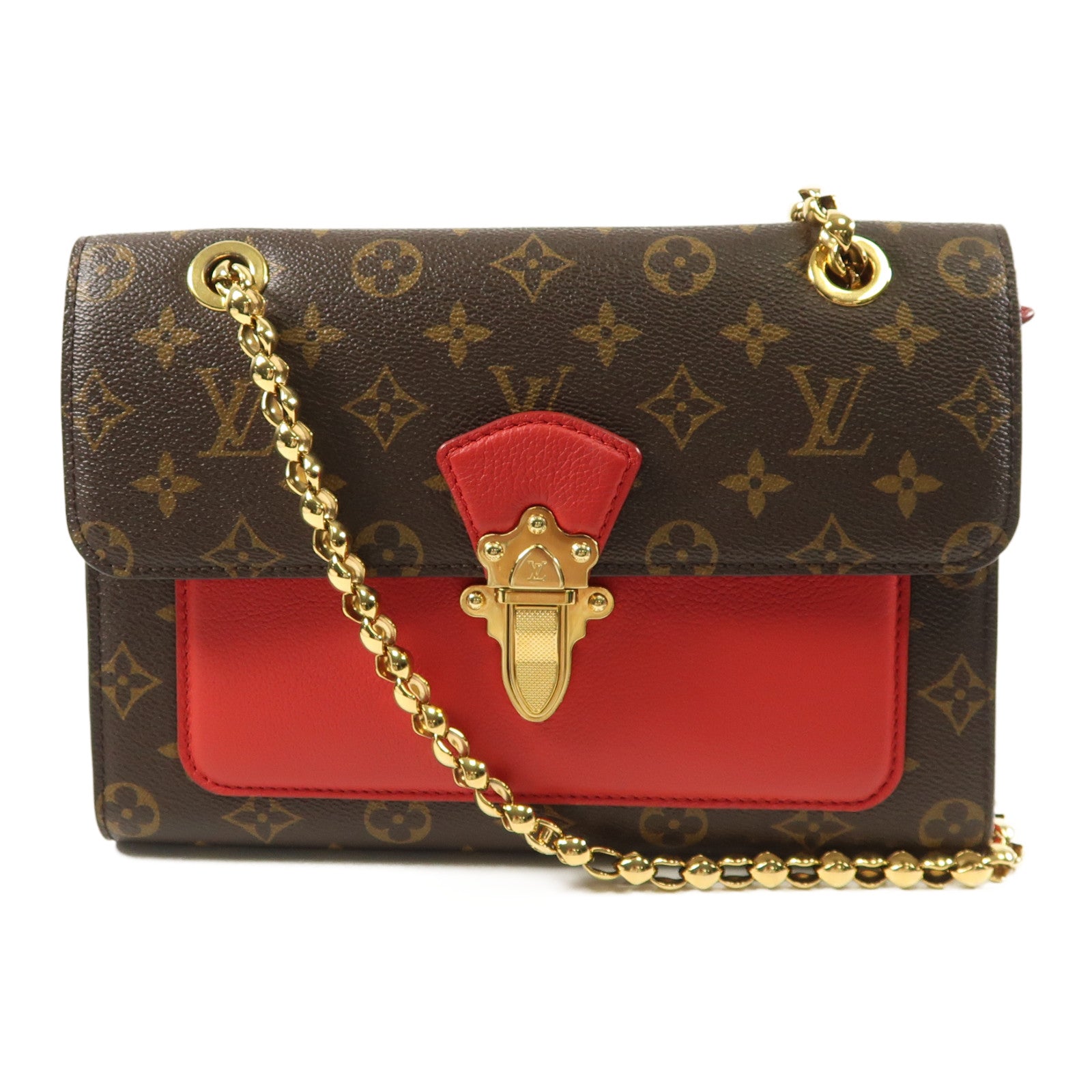 LOUIS VUITTON Monogram Victoire金扣鏈帶肩背袋
