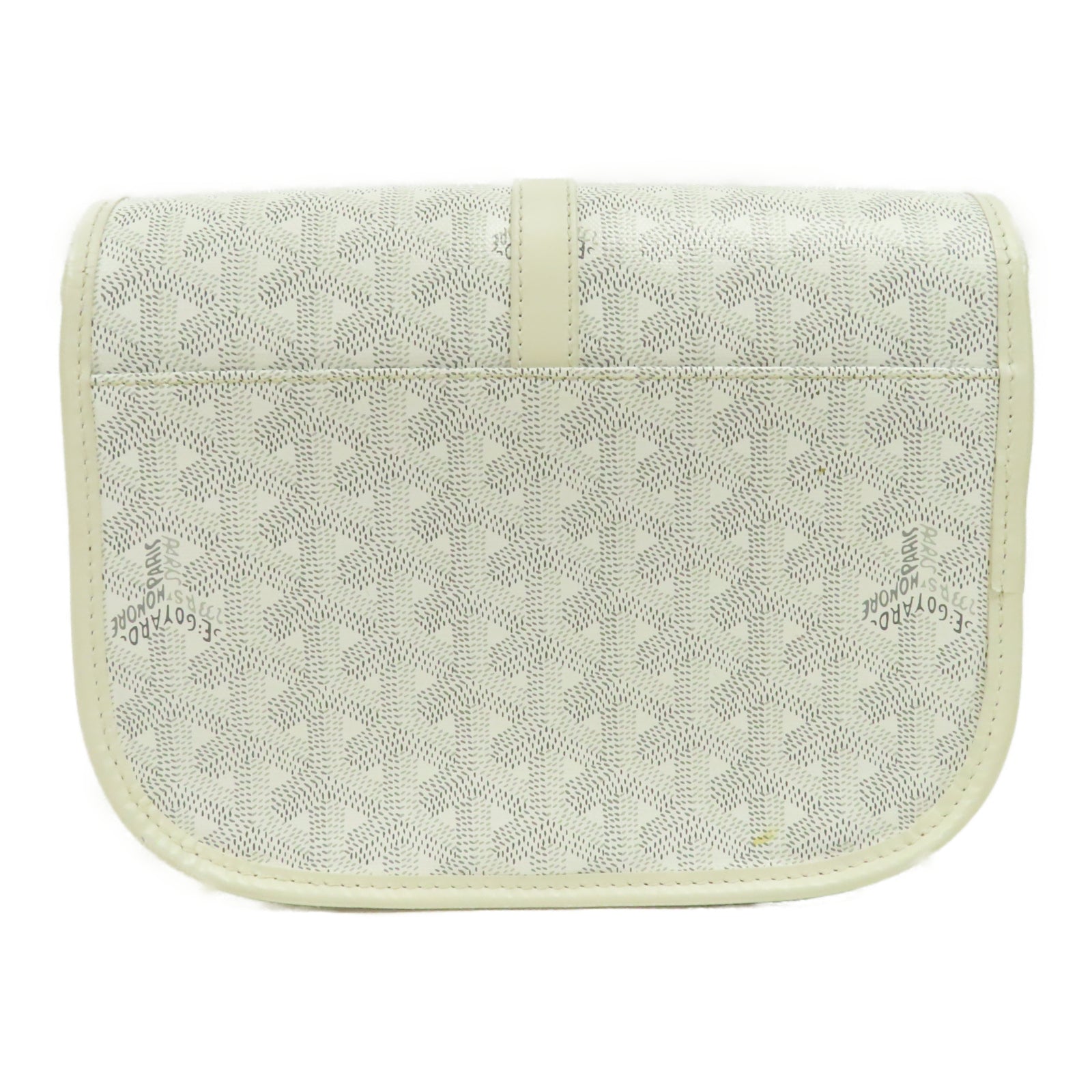 GOYARD 帆布Belvedere PM銀扣肩背袋白色