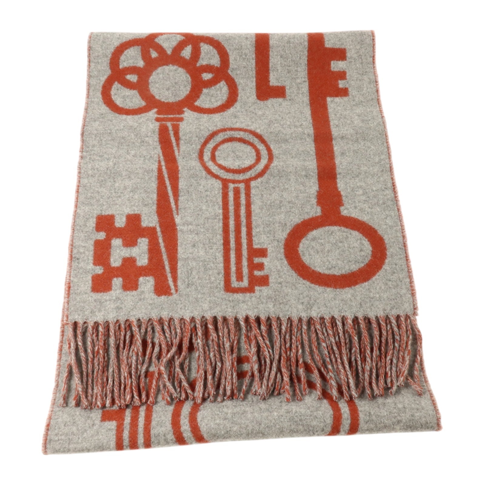 HERMES 【激減優惠】羊絨Casaque Porte-Clefs Scarf 160x30cm圍巾