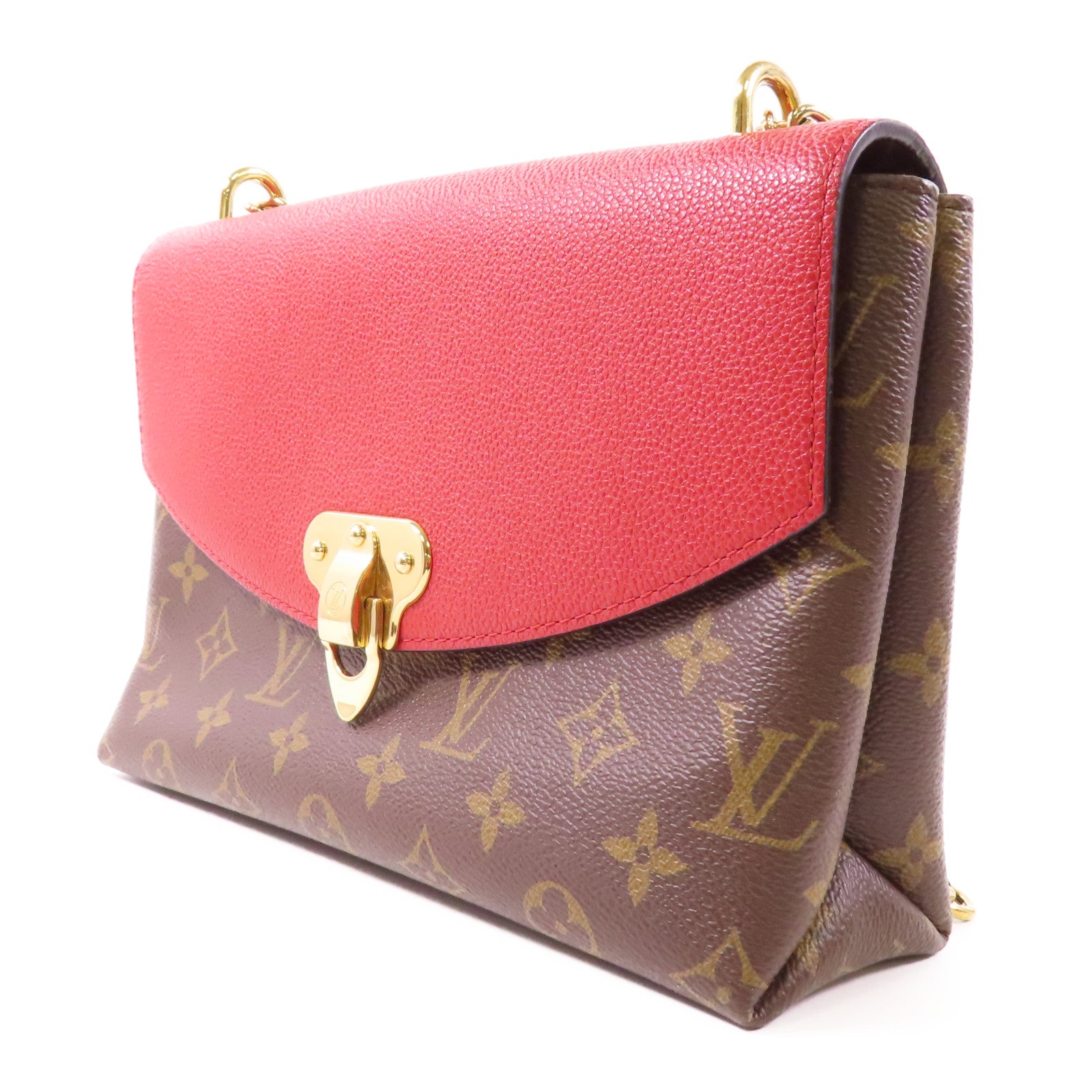 LOUIS VUITTON GHW Saint Placide Shoulder Bag M43713 Monogram Brown/Red