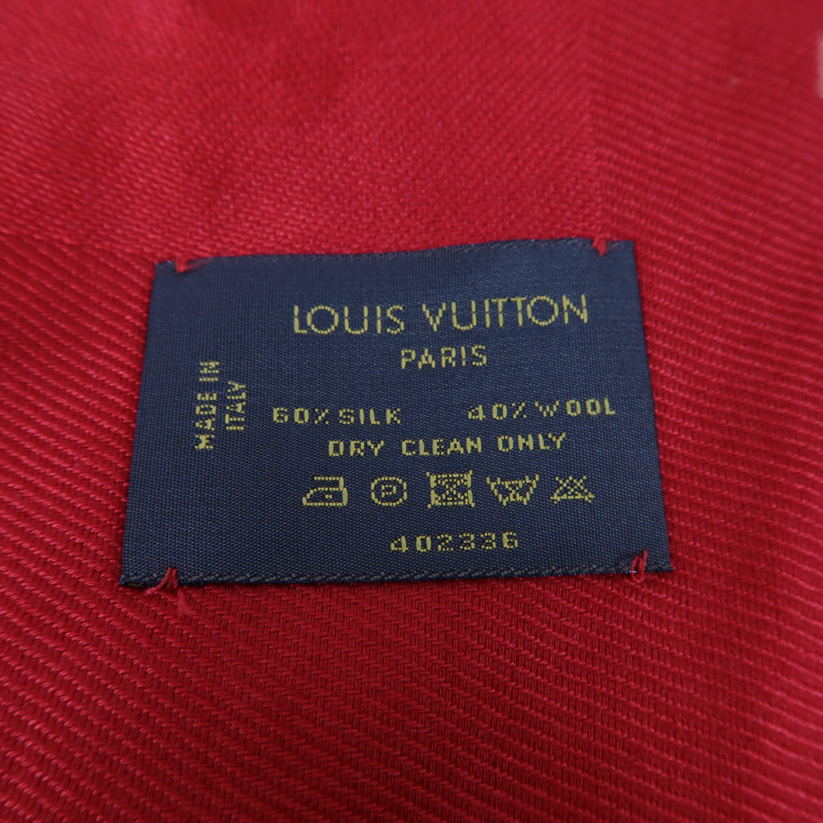 LOUIS VUITTON 絲質/羊毛Monogram Shawl Scarf 140x140圍巾紅色