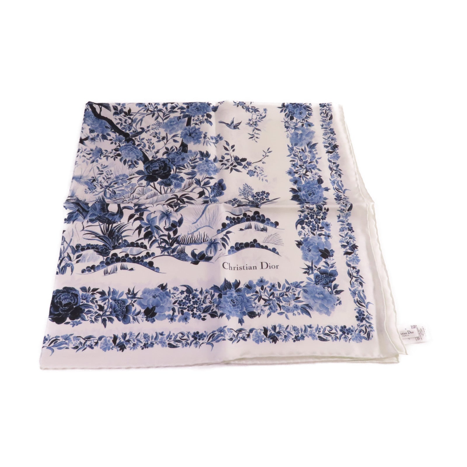 Dior 【激減優惠】絲質Scarf絲巾寶藍色/白色