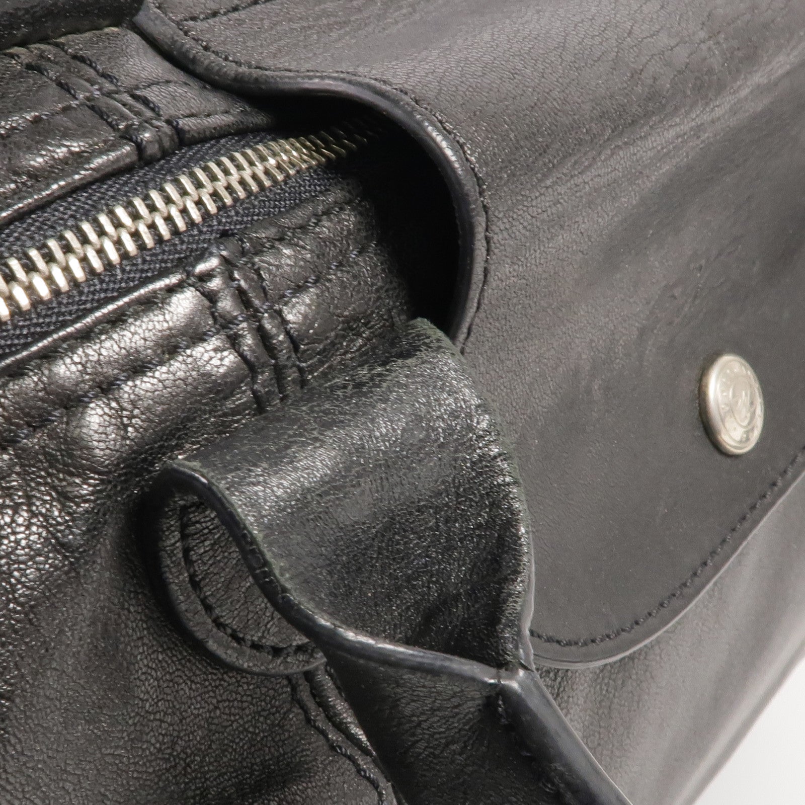 Longchamp 牛皮皮革2 Way Shoulder銀扣手挽肩背兩用袋