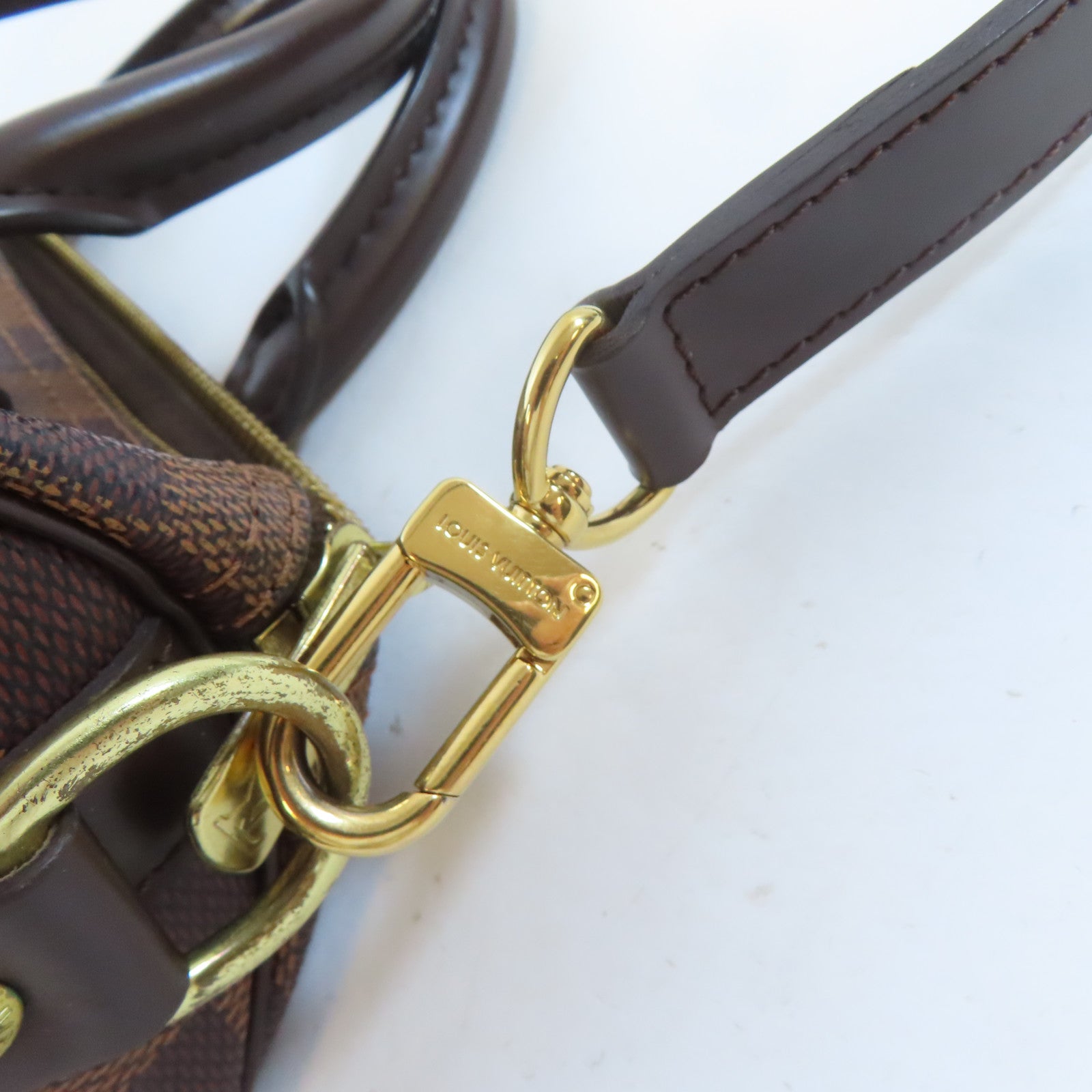 LOUIS VUITTON Damier Speedy Bandouliere 25金扣手挽肩背兩用袋啡色