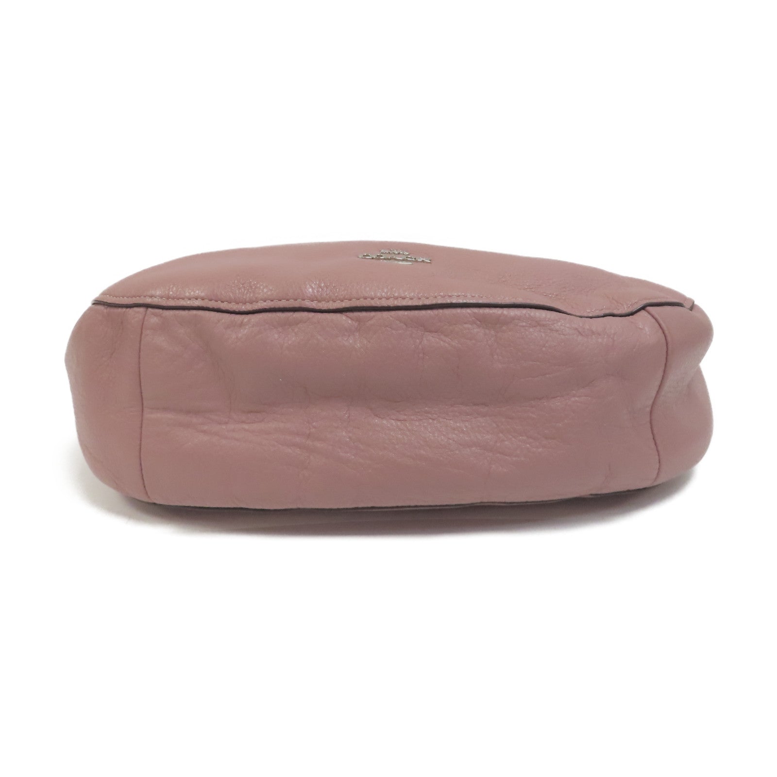 COACH 牛皮皮革Shoulder Bag銀扣手挽肩背兩用袋粉紅色