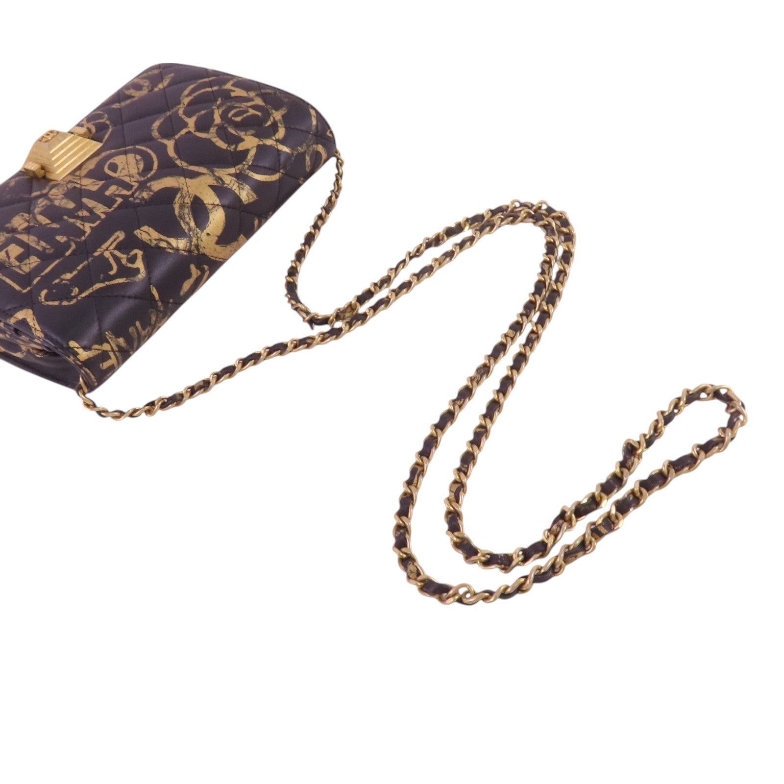 CHANEL 牛皮皮革WOC Wallet On Chain金扣鏈帶肩背袋