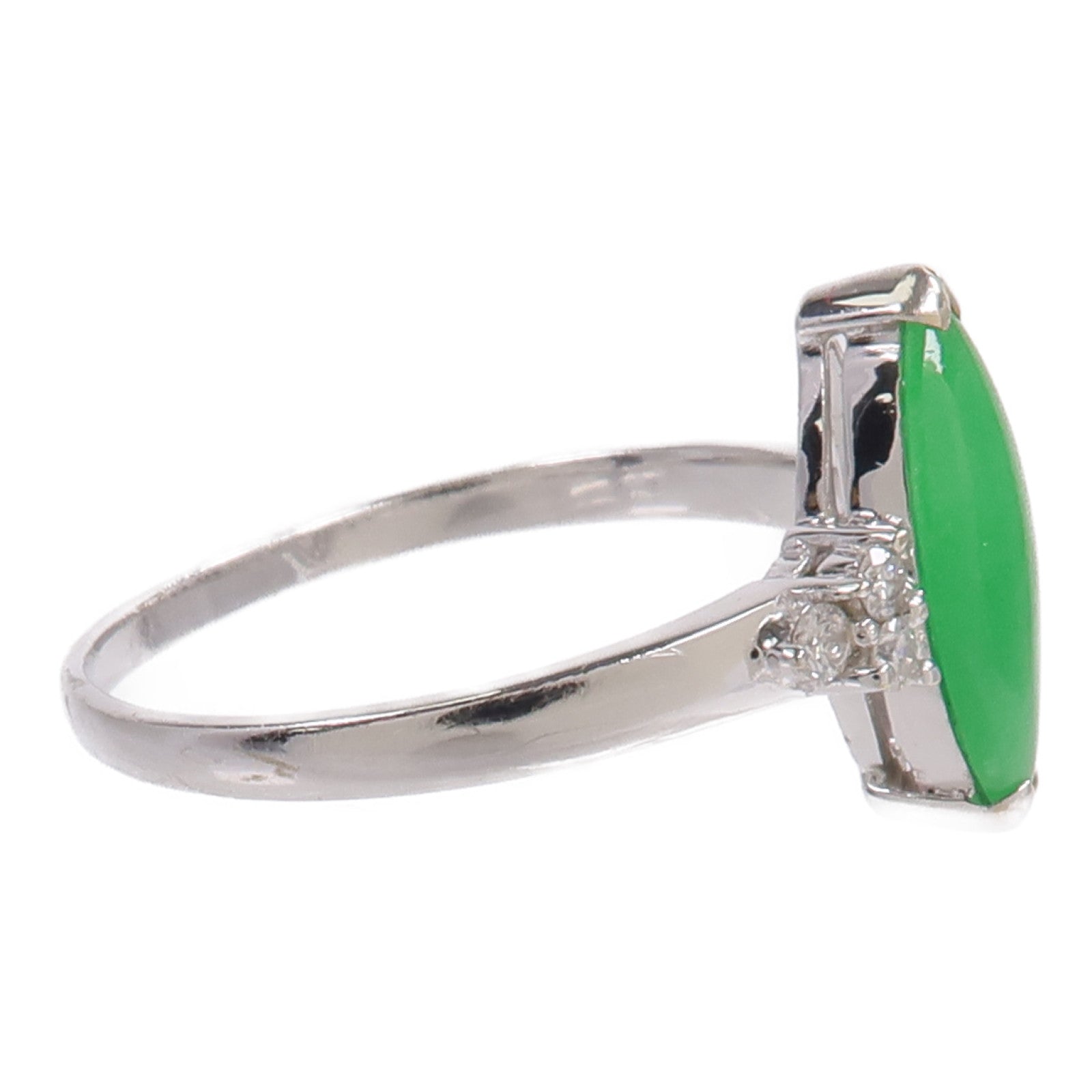 JEWELRY 18K白金Jade Diamond Ring翡翠/鑽石戒指