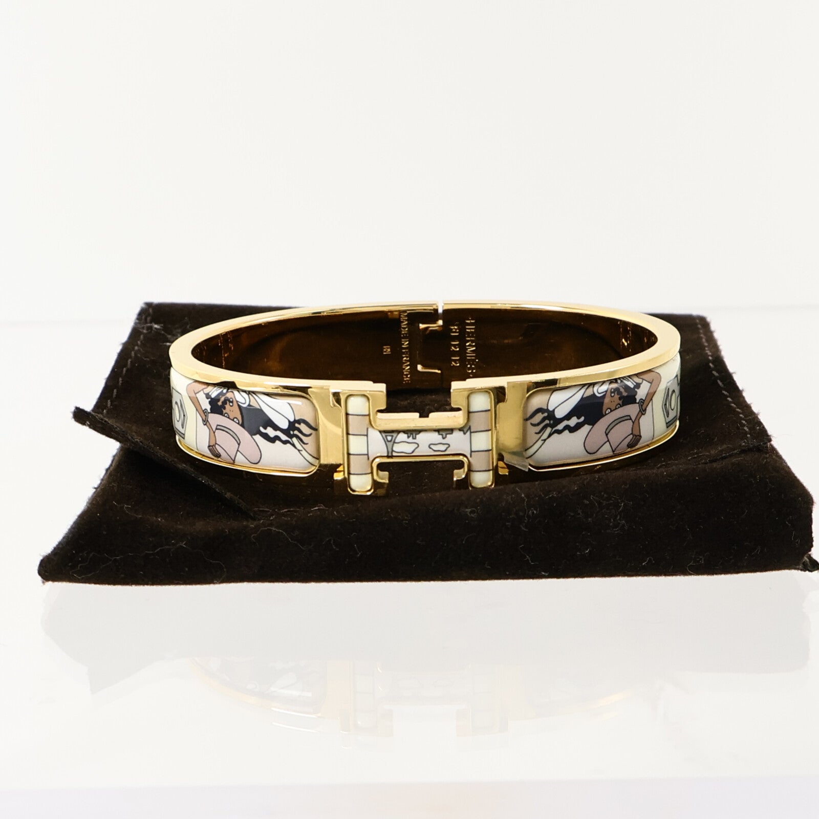 HERMES 金屬/琺瑯Clic HH Bangle手鐲