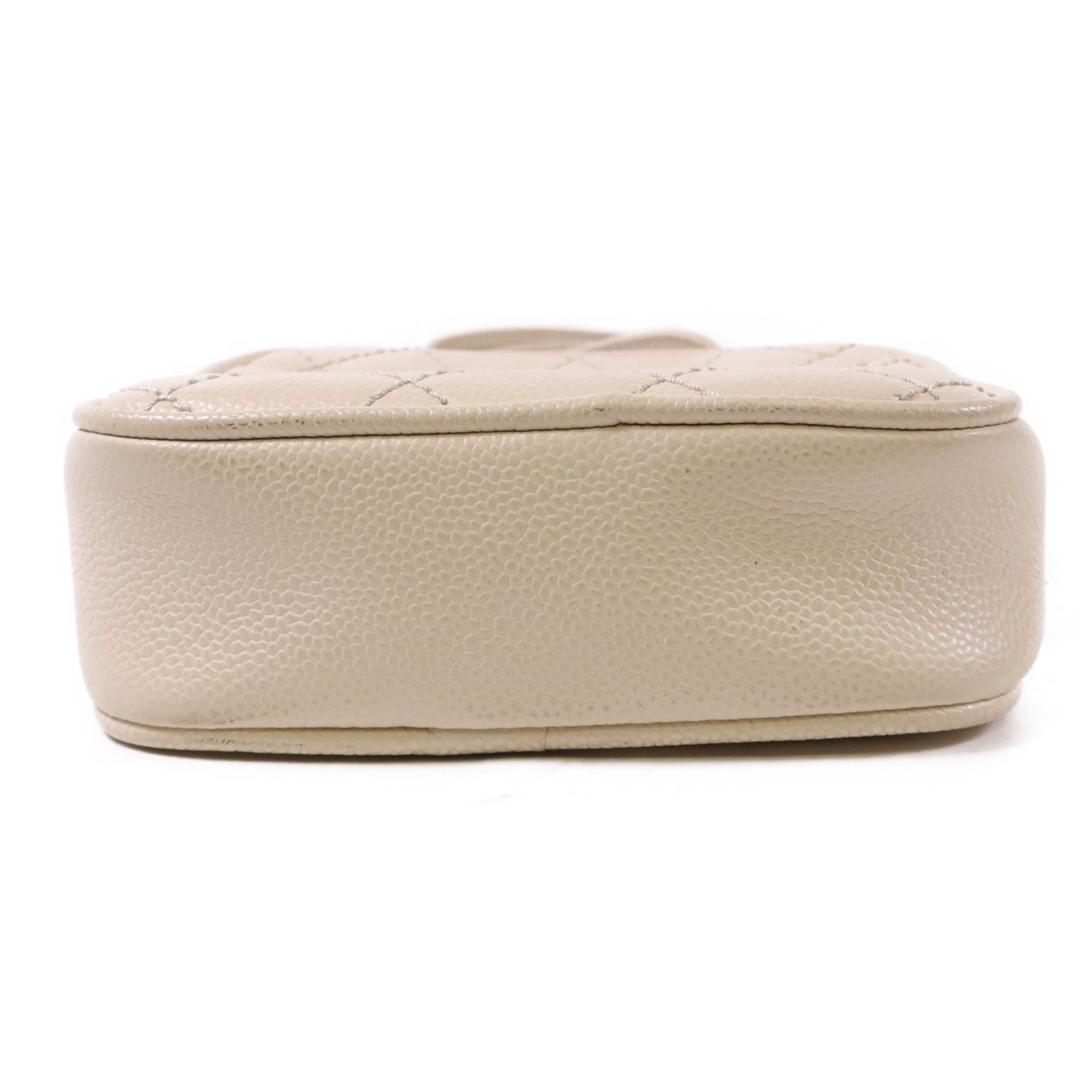 CHANEL 牛皮皮革Shoulder Bag銀扣肩背袋