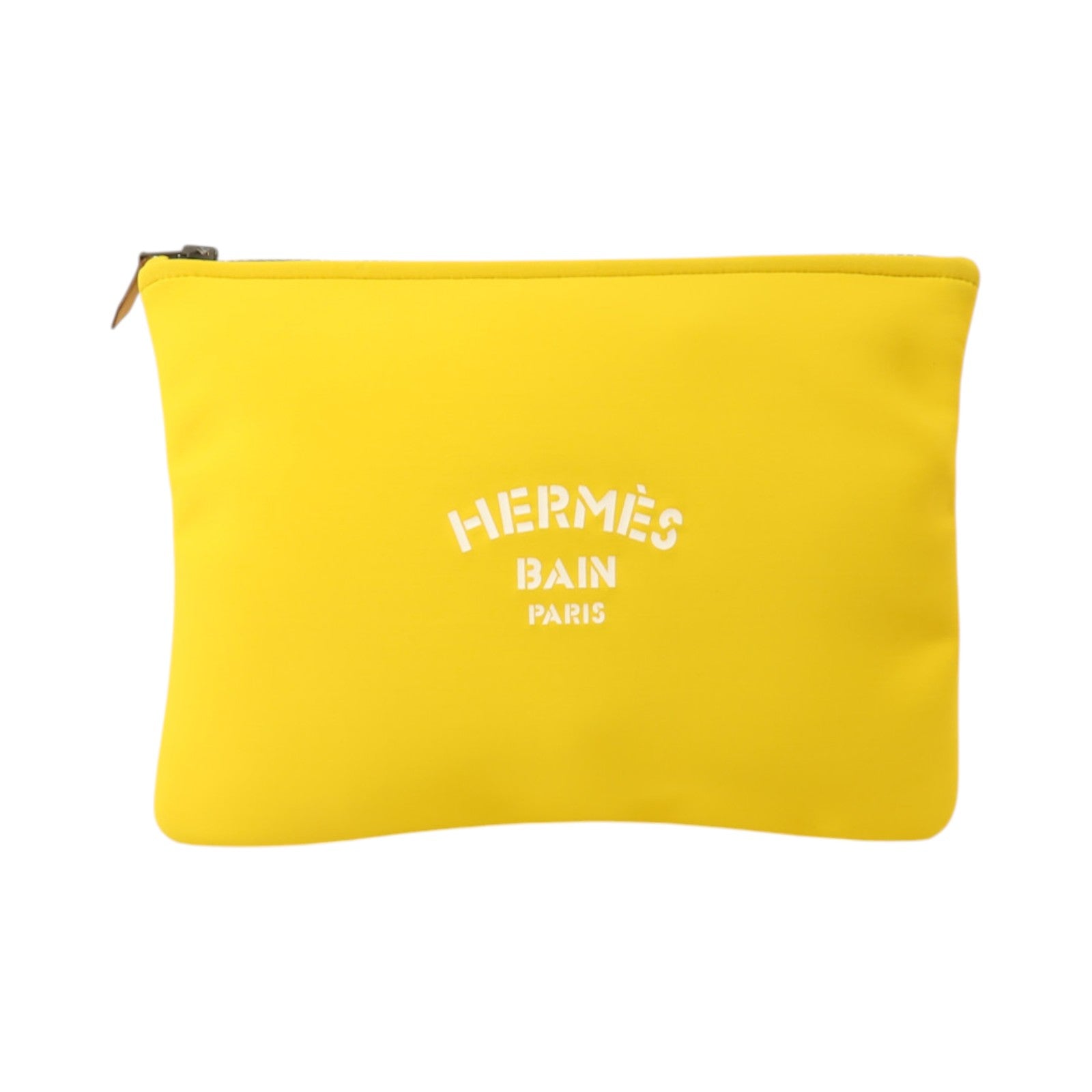 HERMES 尼龍Neobain Case MM手拿包Jaune Ambre