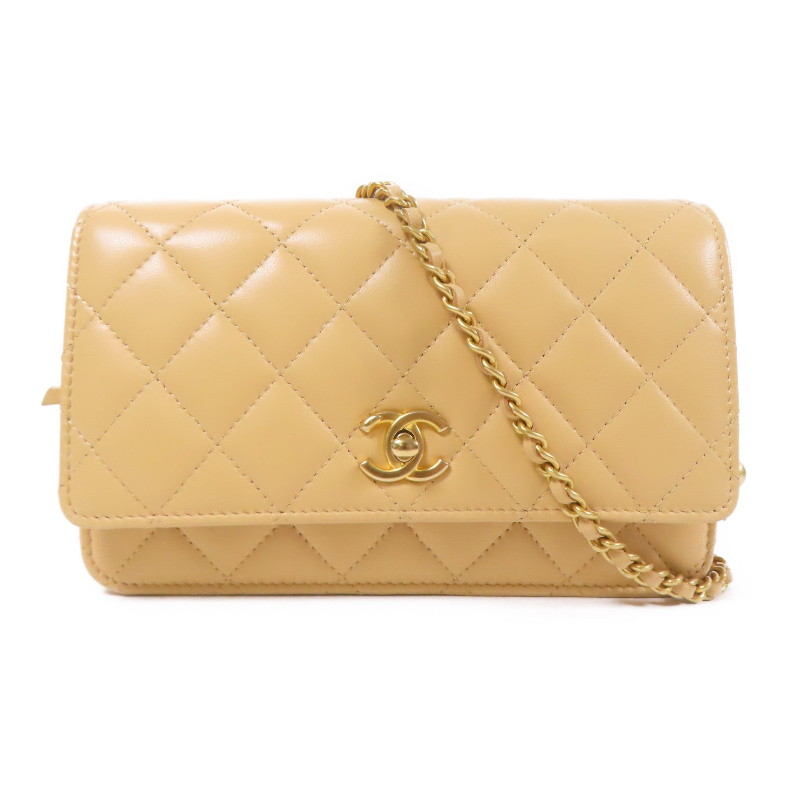 CHANEL 羊皮皮革WOC Wallet On Chain金扣鏈帶肩背袋