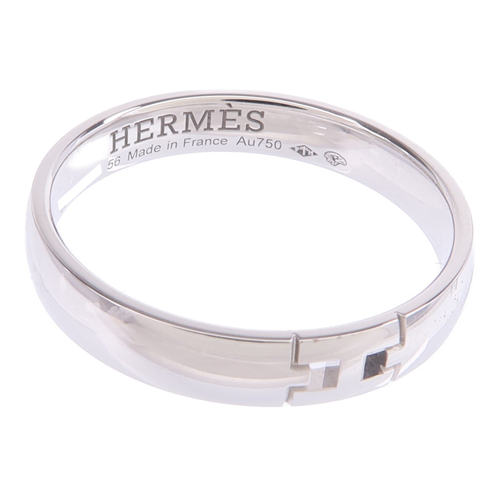 HERMES 18K白金Ever Herakles Wedding Band戒指Hermes#56/US#7.5