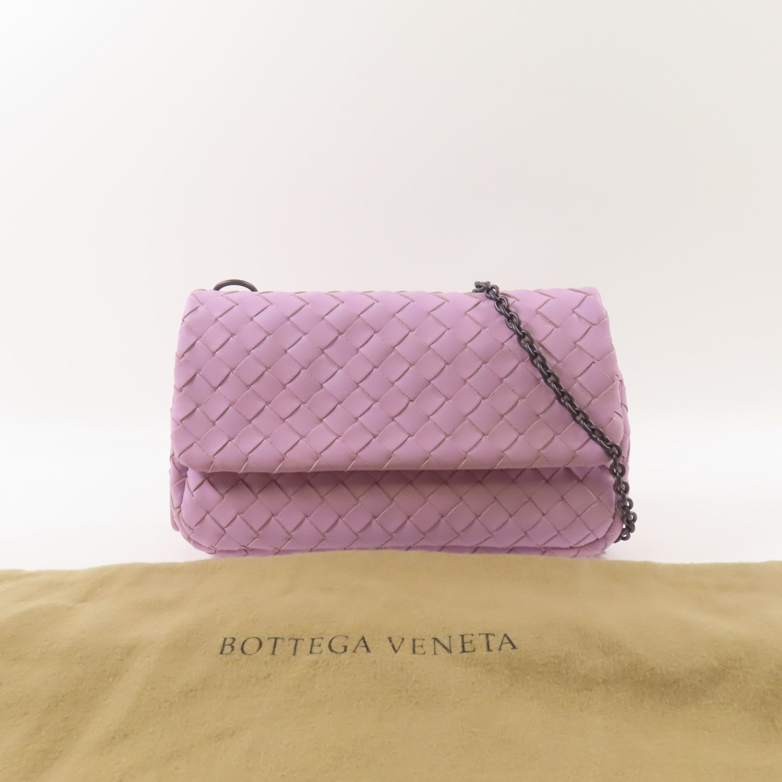 BOTTEGA VENETA 牛皮皮革Chain Shoulder鏈帶肩背袋紫色