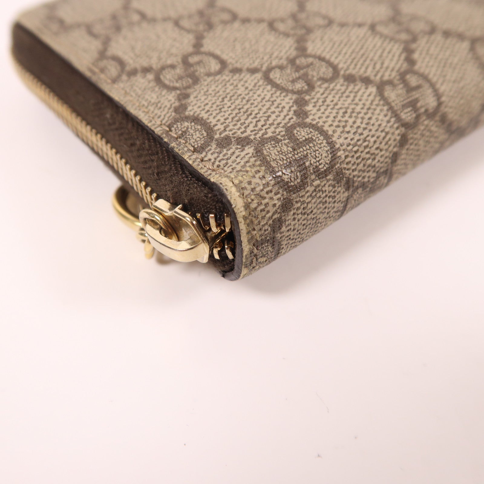 GUCCI 塗層帆布Zipper Long Wallet金扣長錢包啡色