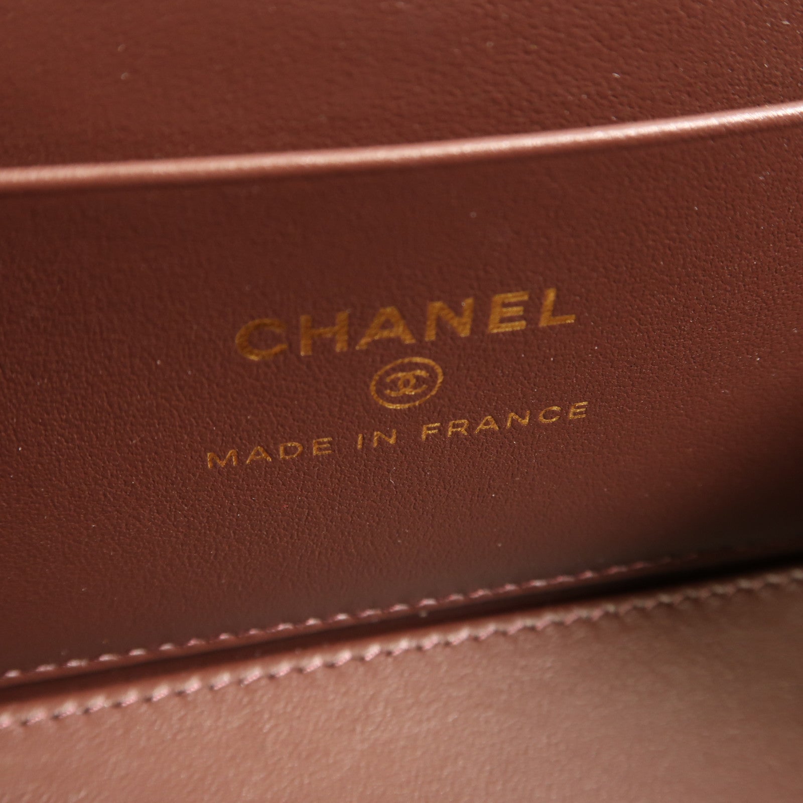 CHANEL 牛皮皮革Chain Shoulder金扣鏈帶肩背袋