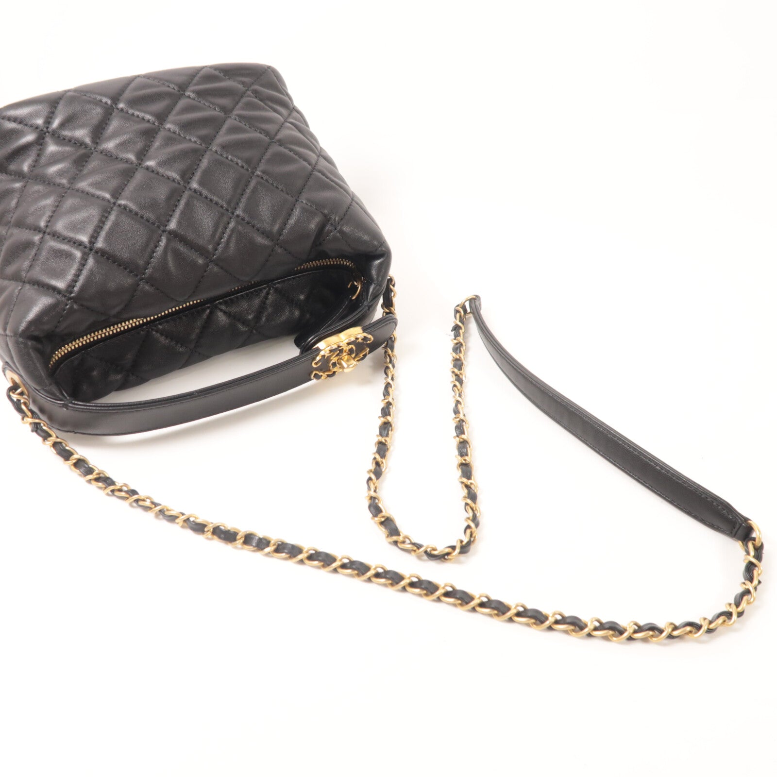 CHANEL 羊皮皮革Small Hobo鏈帶肩背袋