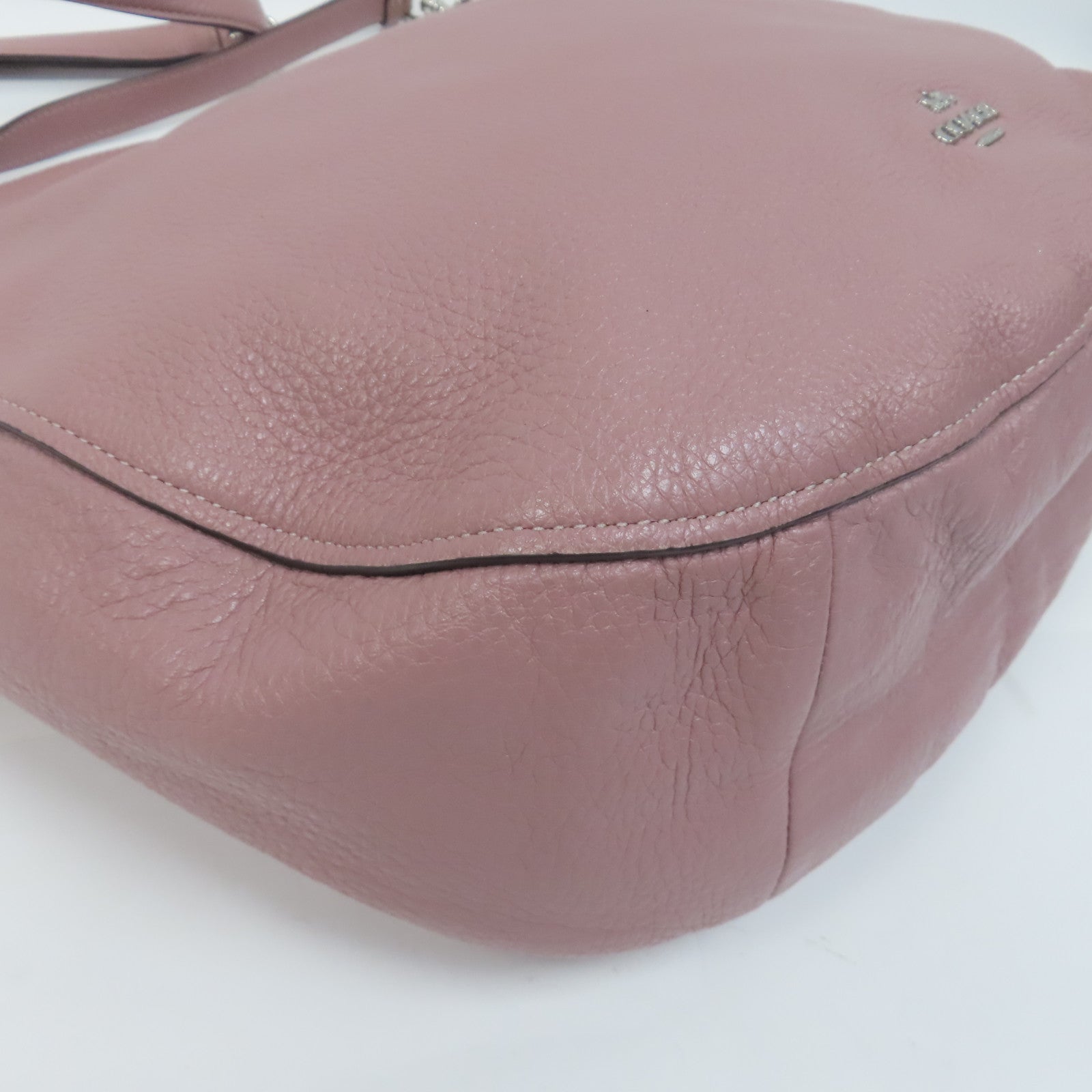 COACH 牛皮皮革Shoulder Bag銀扣手挽肩背兩用袋粉紅色