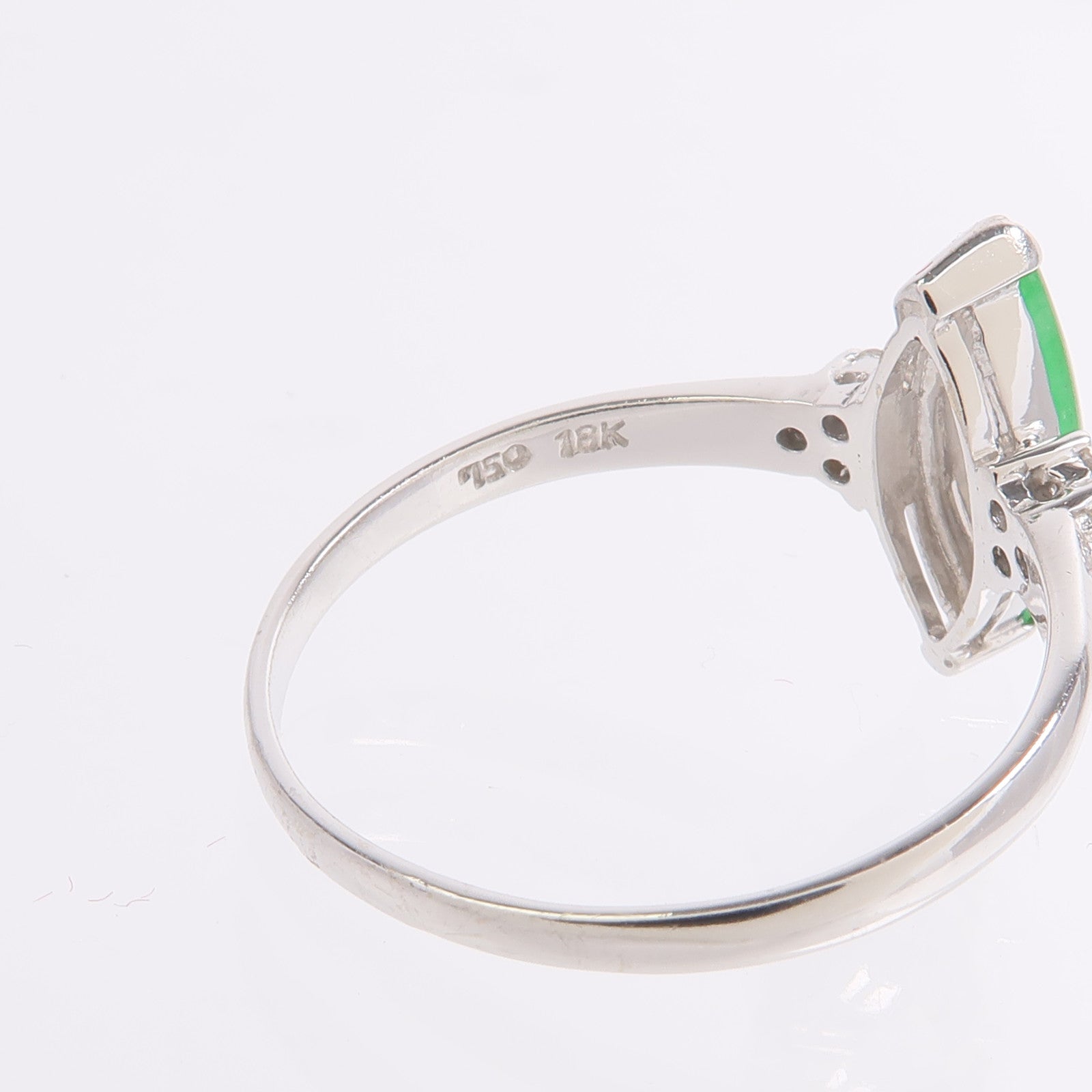 JEWELRY 18K白金Jade Diamond Ring翡翠/鑽石戒指