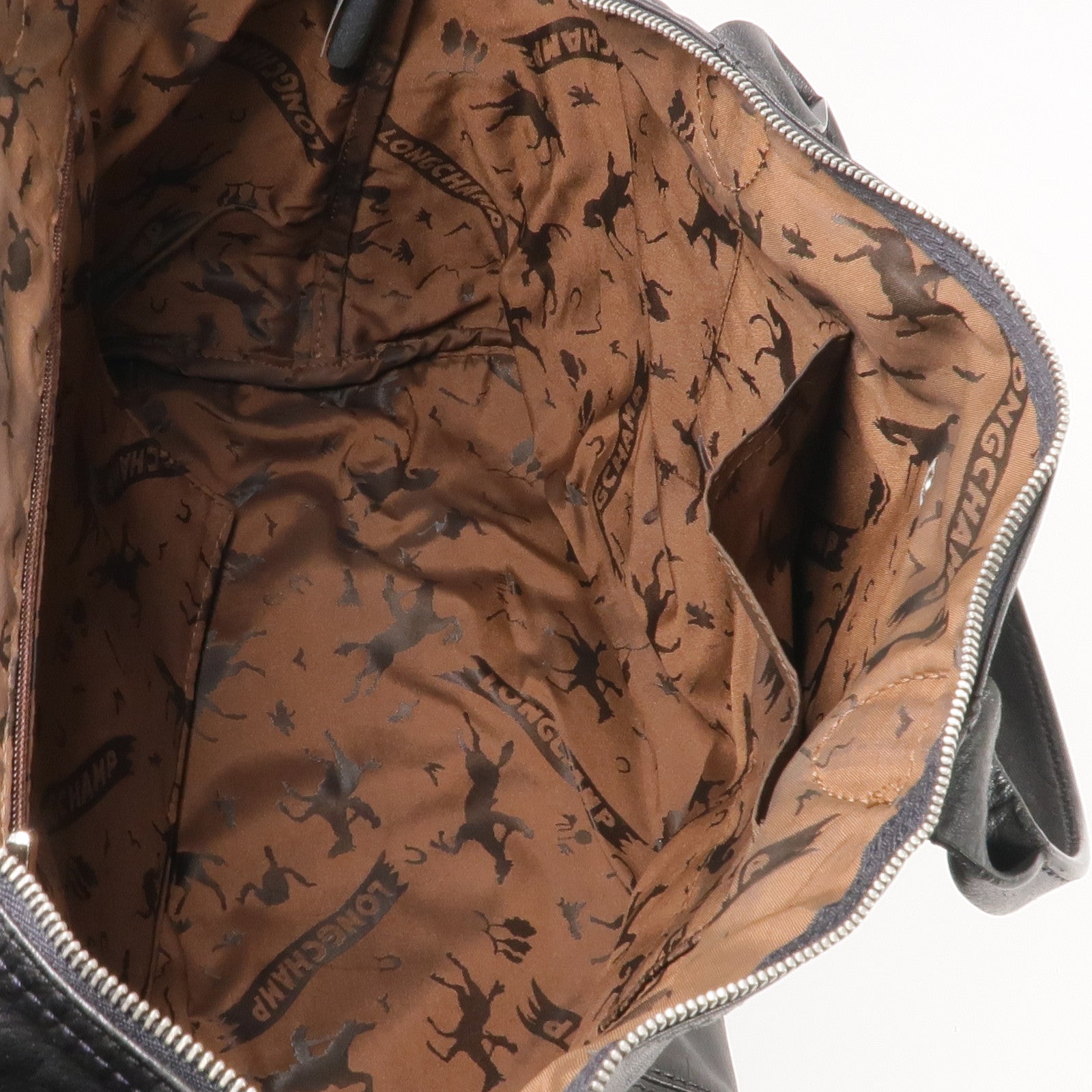 Longchamp 牛皮皮革2 Way Shoulder銀扣手挽肩背兩用袋