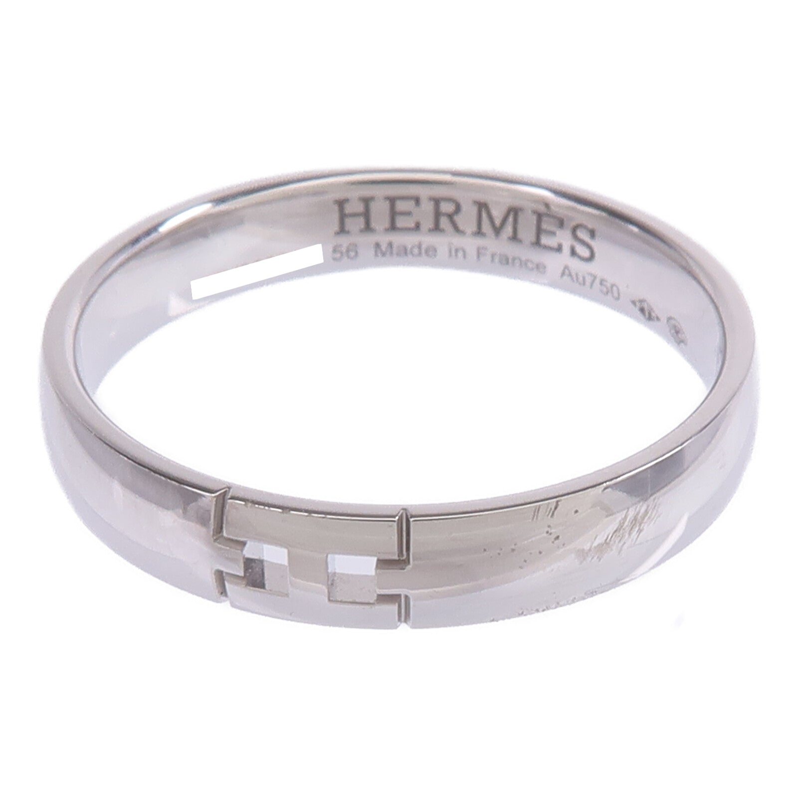 HERMES 18K白金Ever Herakles Wedding Band戒指Hermes#56/US#7.5