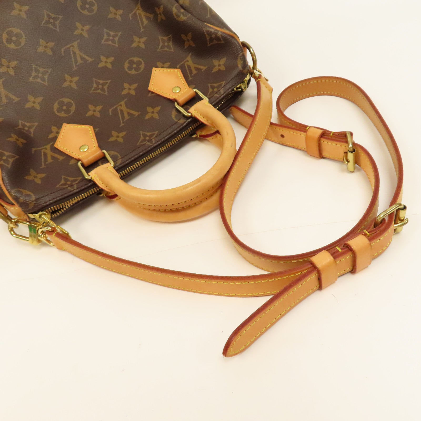 LOUIS VUITTON Monogram Speedy Bandouliere 25金扣手挽肩背兩用袋啡色