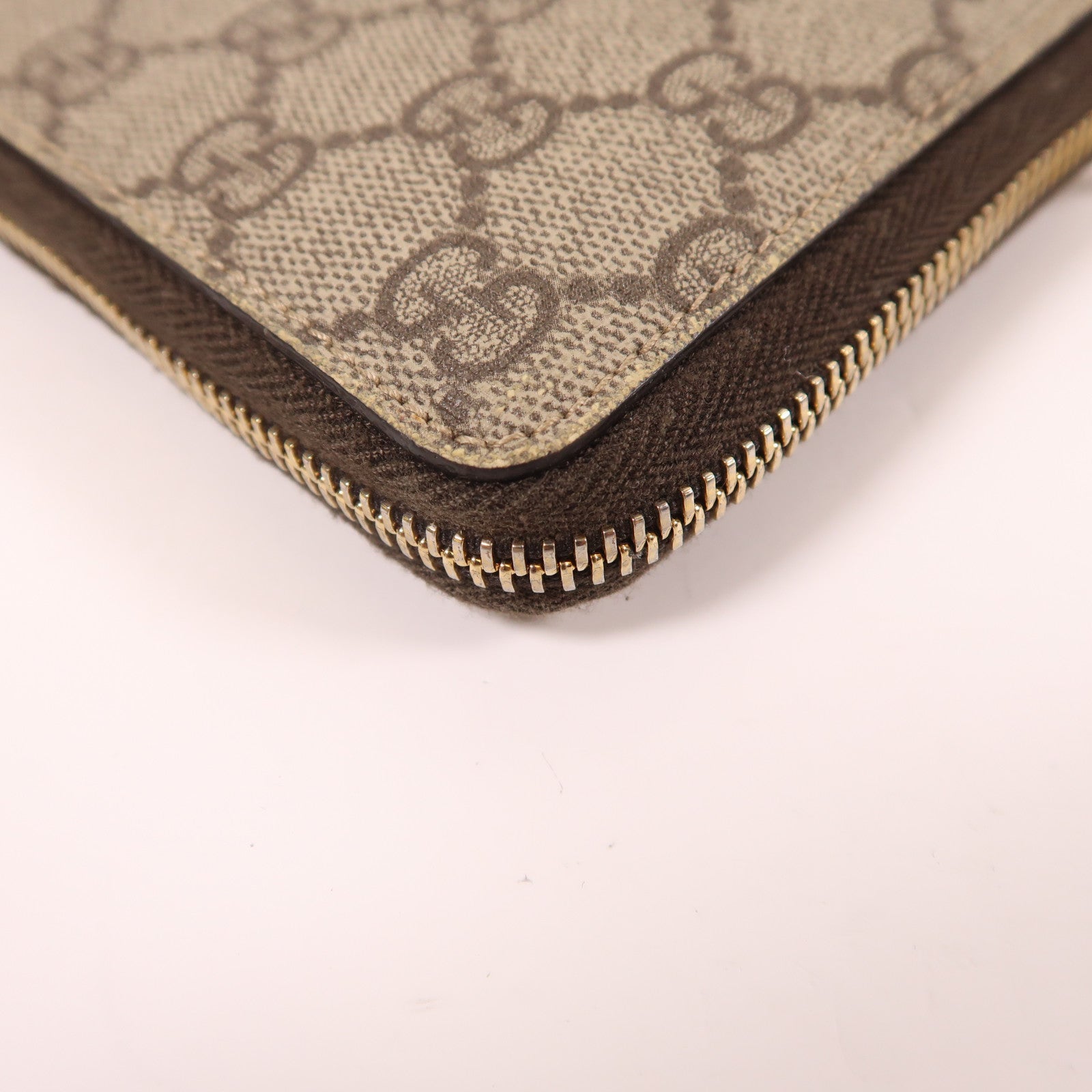 GUCCI 塗層帆布Zipper Long Wallet金扣長錢包啡色