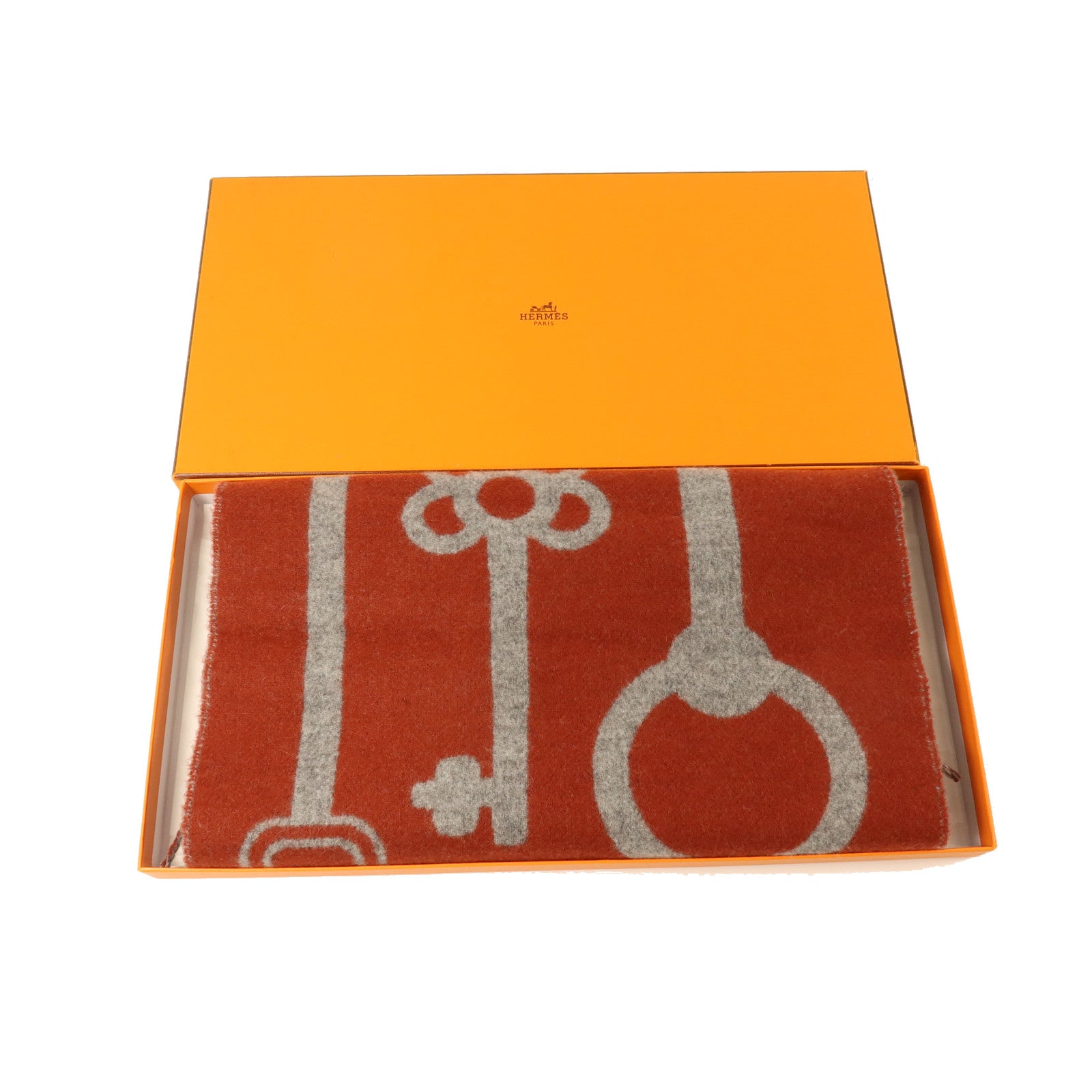 HERMES 【激減優惠】羊絨Casaque Porte-Clefs Scarf 160x30cm圍巾