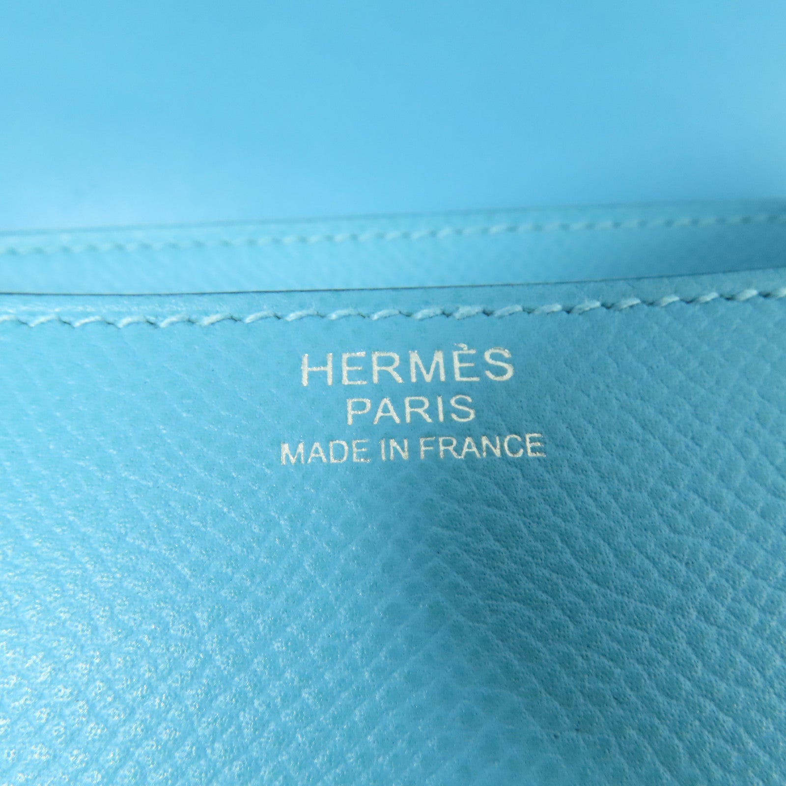 HERMES Epsom皮革Constance 24銀扣肩背袋Bleu Du Nord