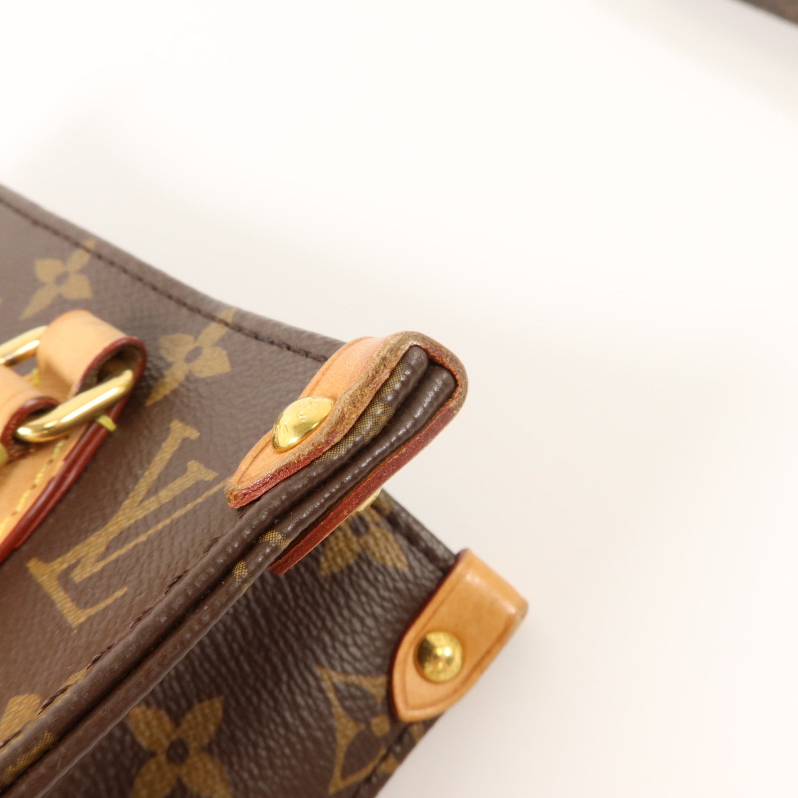 LOUIS VUITTON Monogram Sac Plat BB金扣手挽肩背兩用袋
