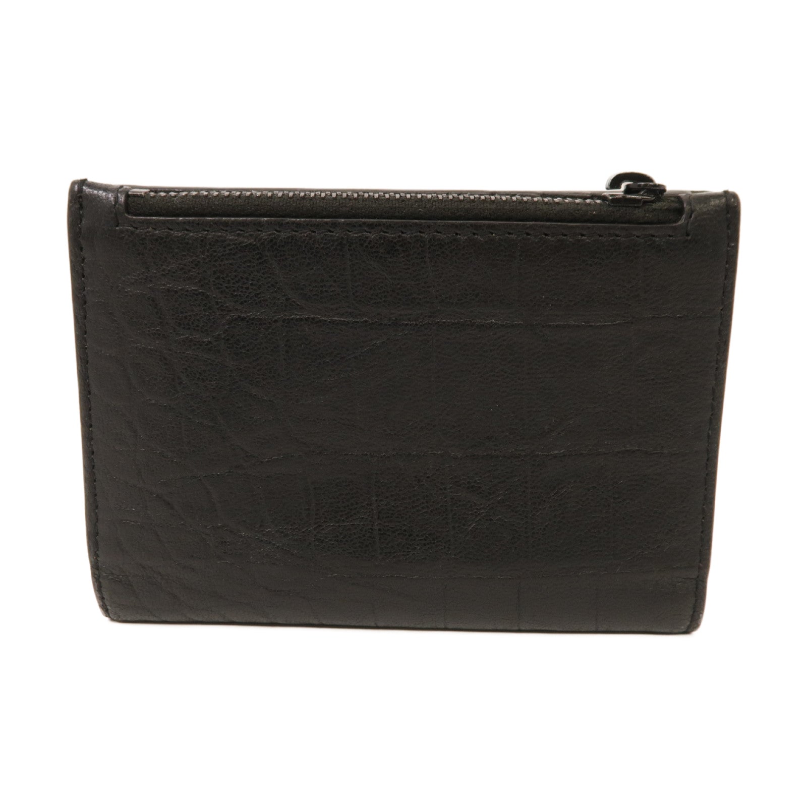 SAINT LAURENT 牛皮皮革Wallet銀扣錢包黑色