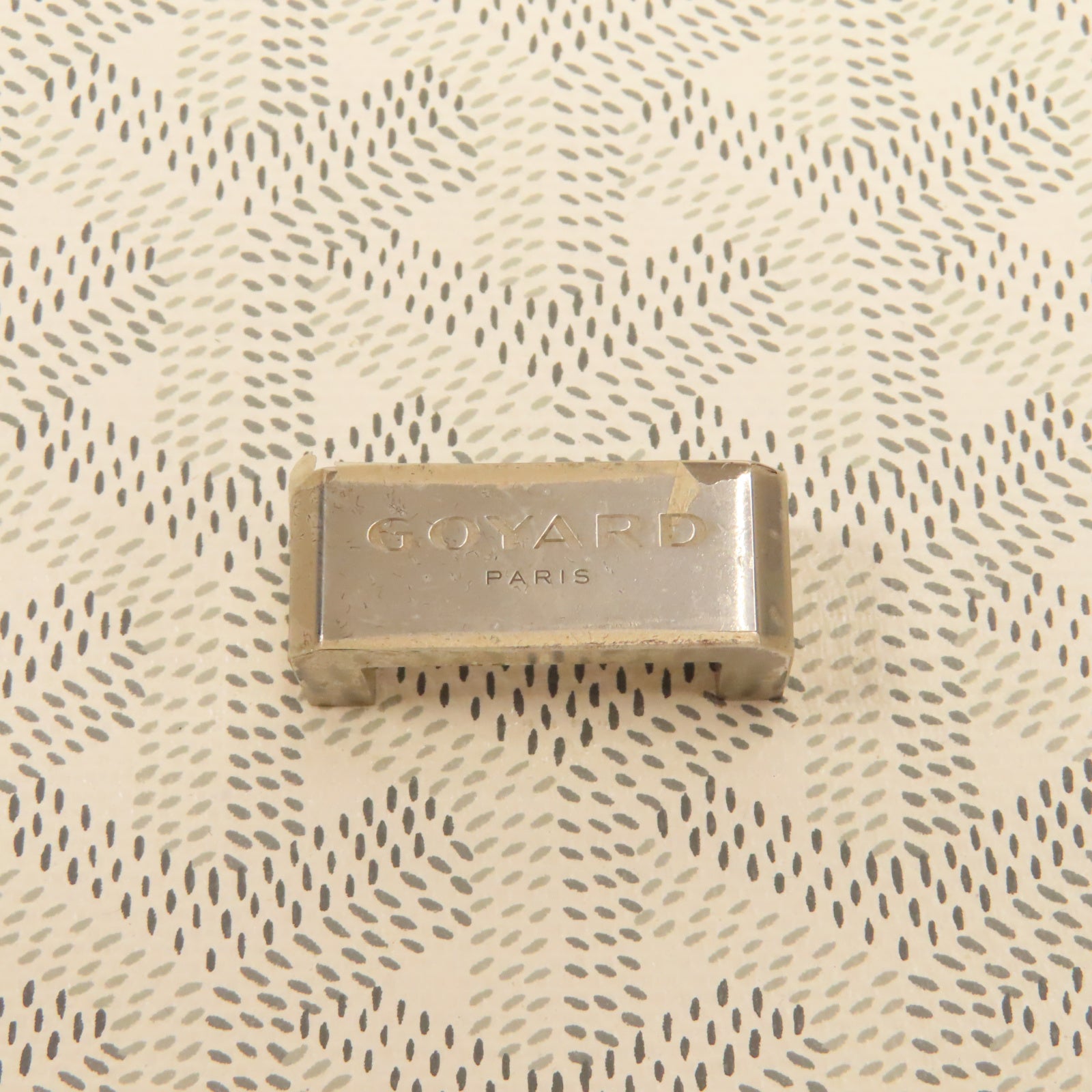 GOYARD 帆布Belvedere PM銀扣肩背袋白色