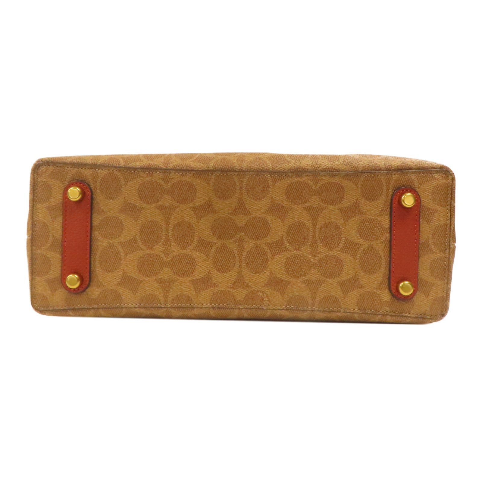 COACH 塗層帆布Shoulder Bag金扣手挽肩背兩用袋啡色