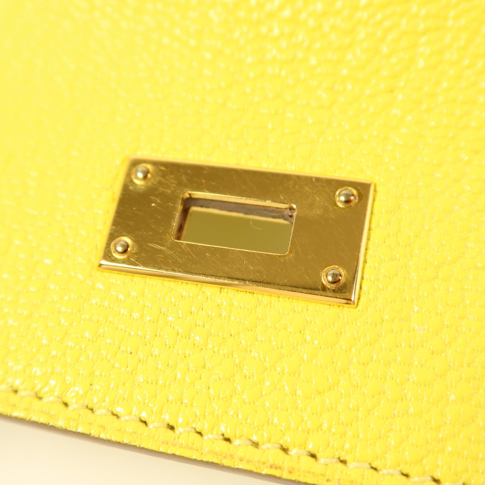 HERMES Chevre皮革Kelly To Go金扣肩背袋Lime