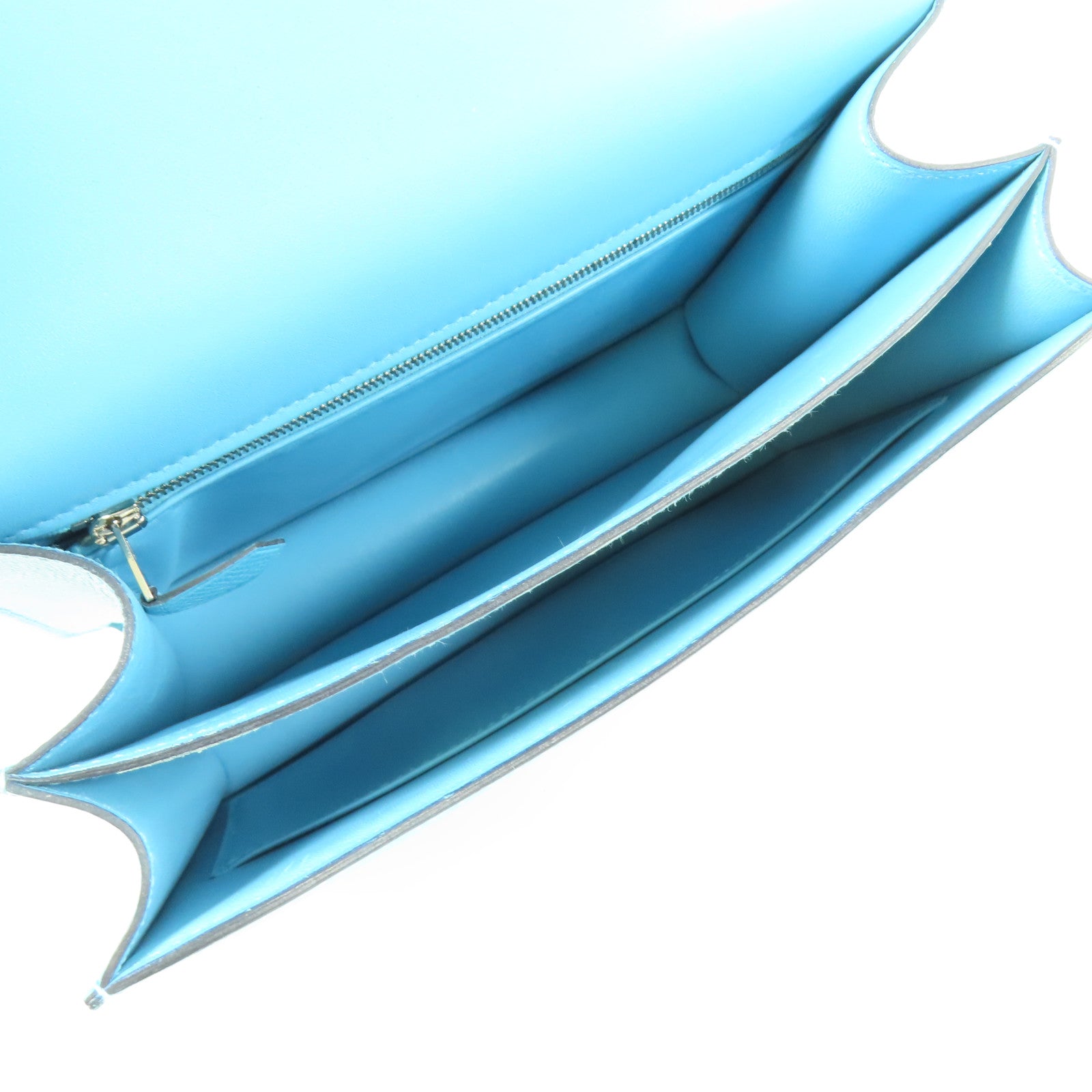 HERMES Epsom皮革Constance 24銀扣肩背袋Bleu Du Nord