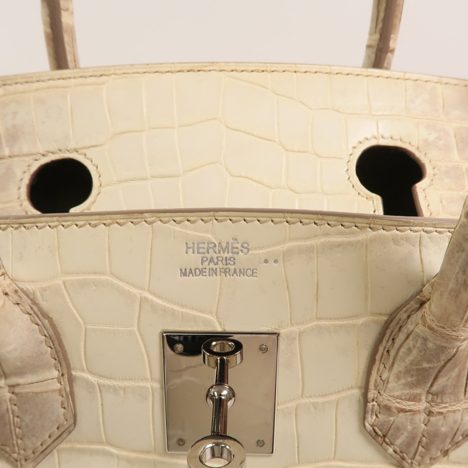 HERMES 【激減優惠】Niloticus Crocodile皮革 Birkin 30Himalaya手挽袋Mousse