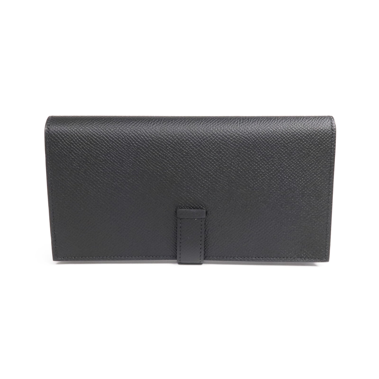 HERMES Epsom皮革Bearn Wallet金扣長錢包Noir