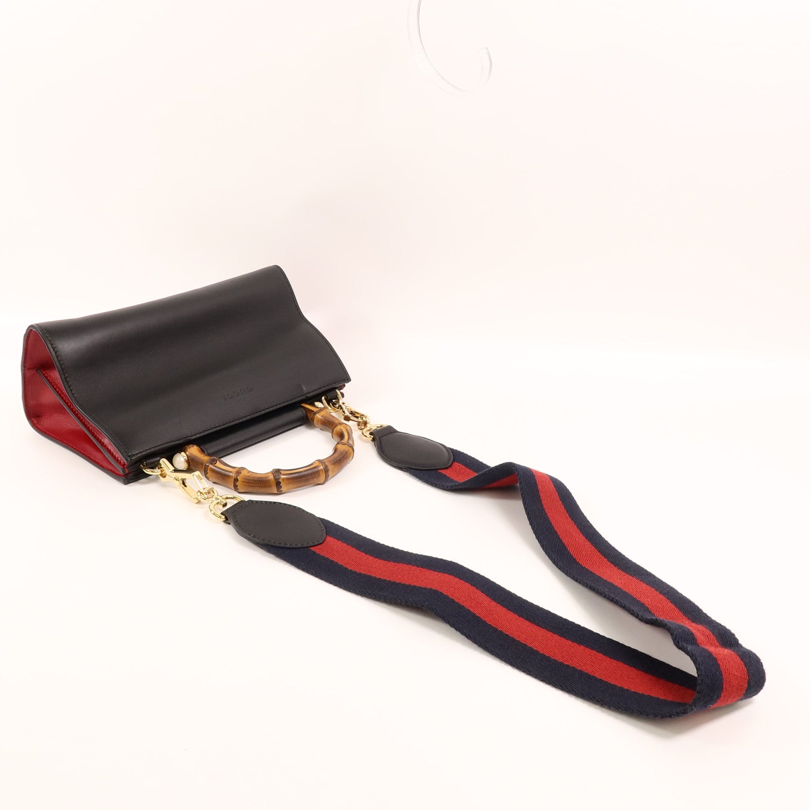 GUCCI 牛皮皮革Bamboo Nymphaea手挽肩背兩用袋