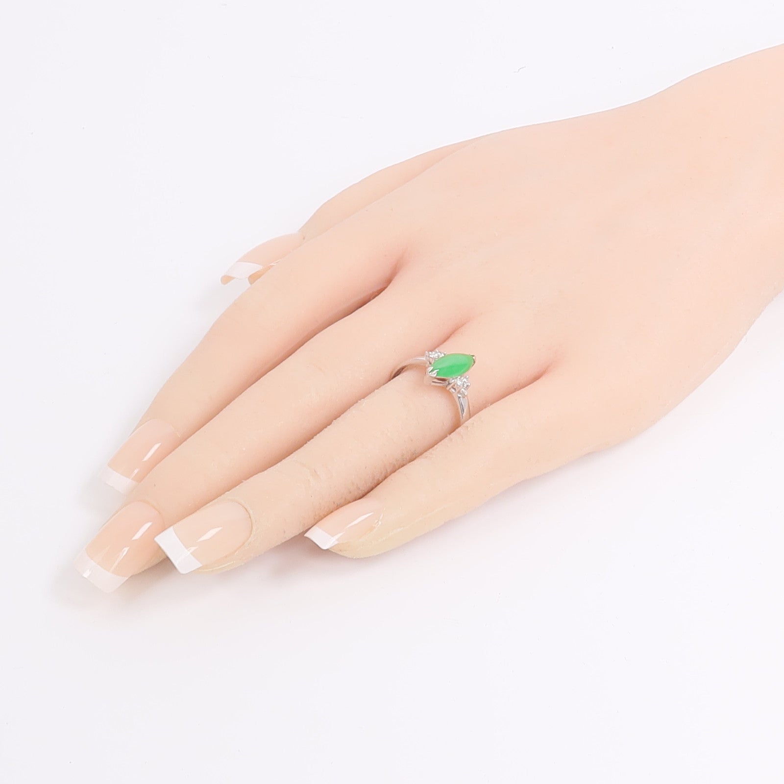 JEWELRY 18K白金Jade Diamond Ring翡翠/鑽石戒指
