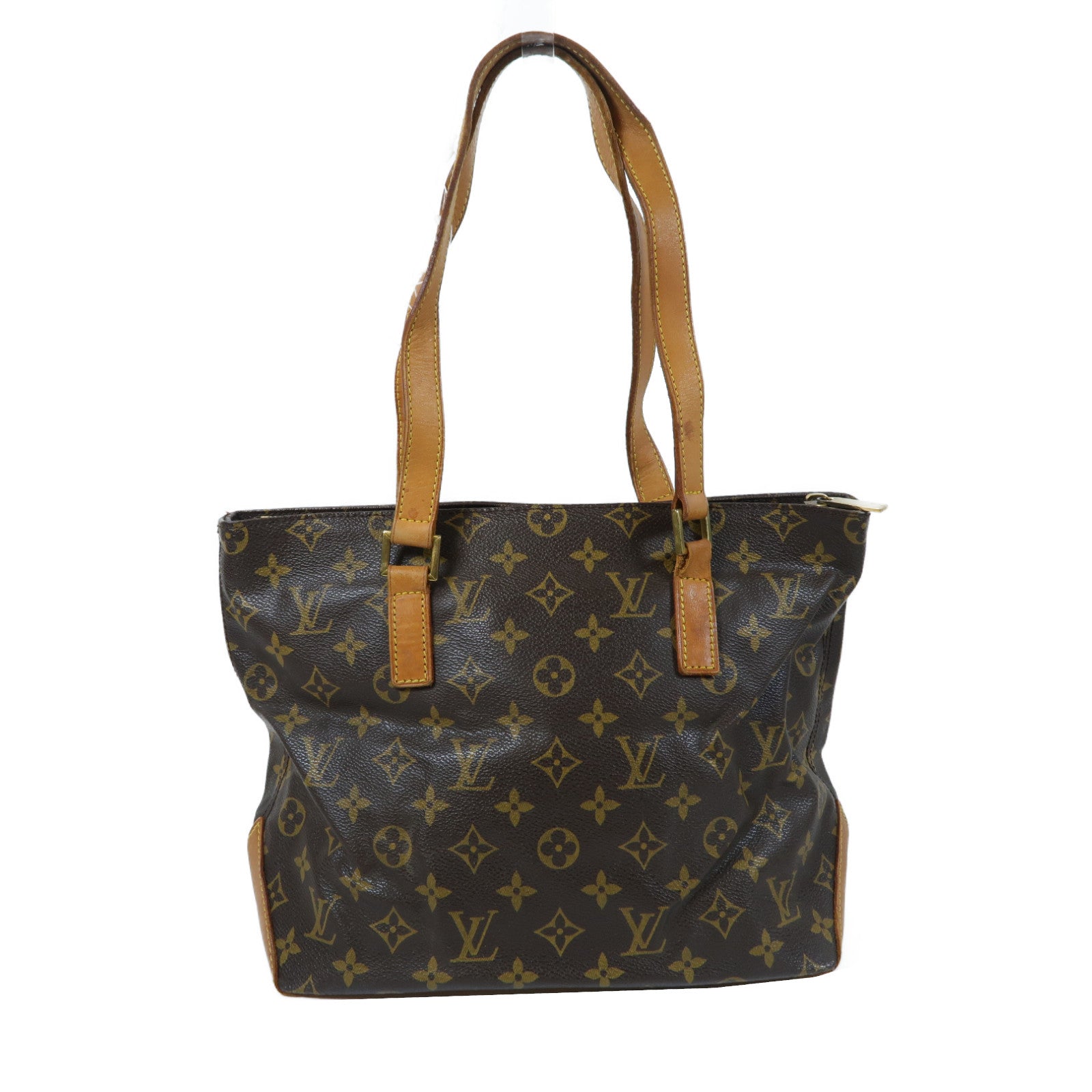 LOUIS VUITTON Monogram Cabas Piano金扣手挽袋啡色
