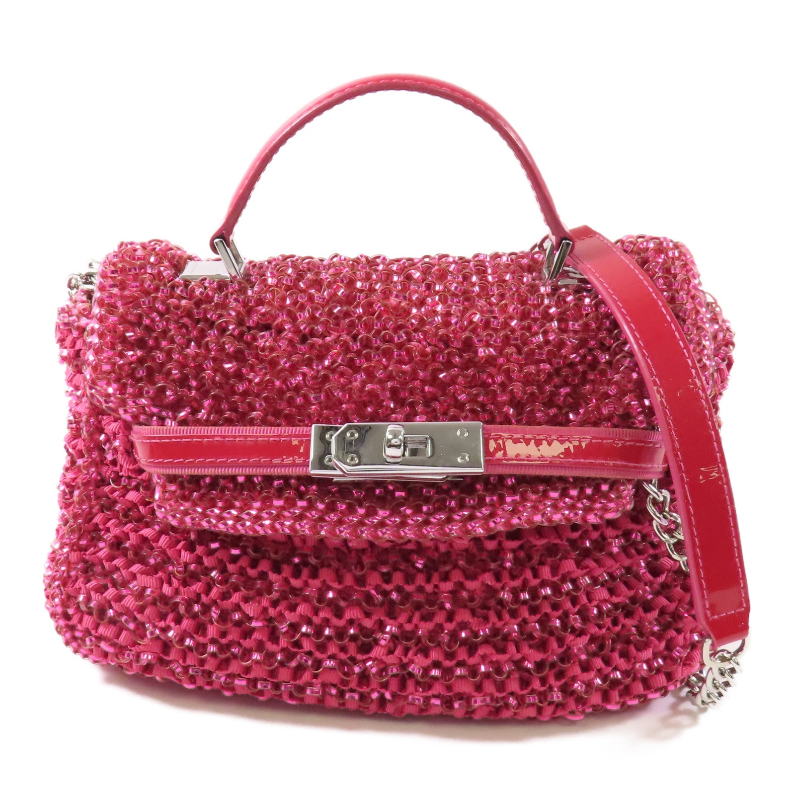 ANTEPRIMA PVC Shoulder Bag銀扣鏈帶手挽肩背兩用袋
