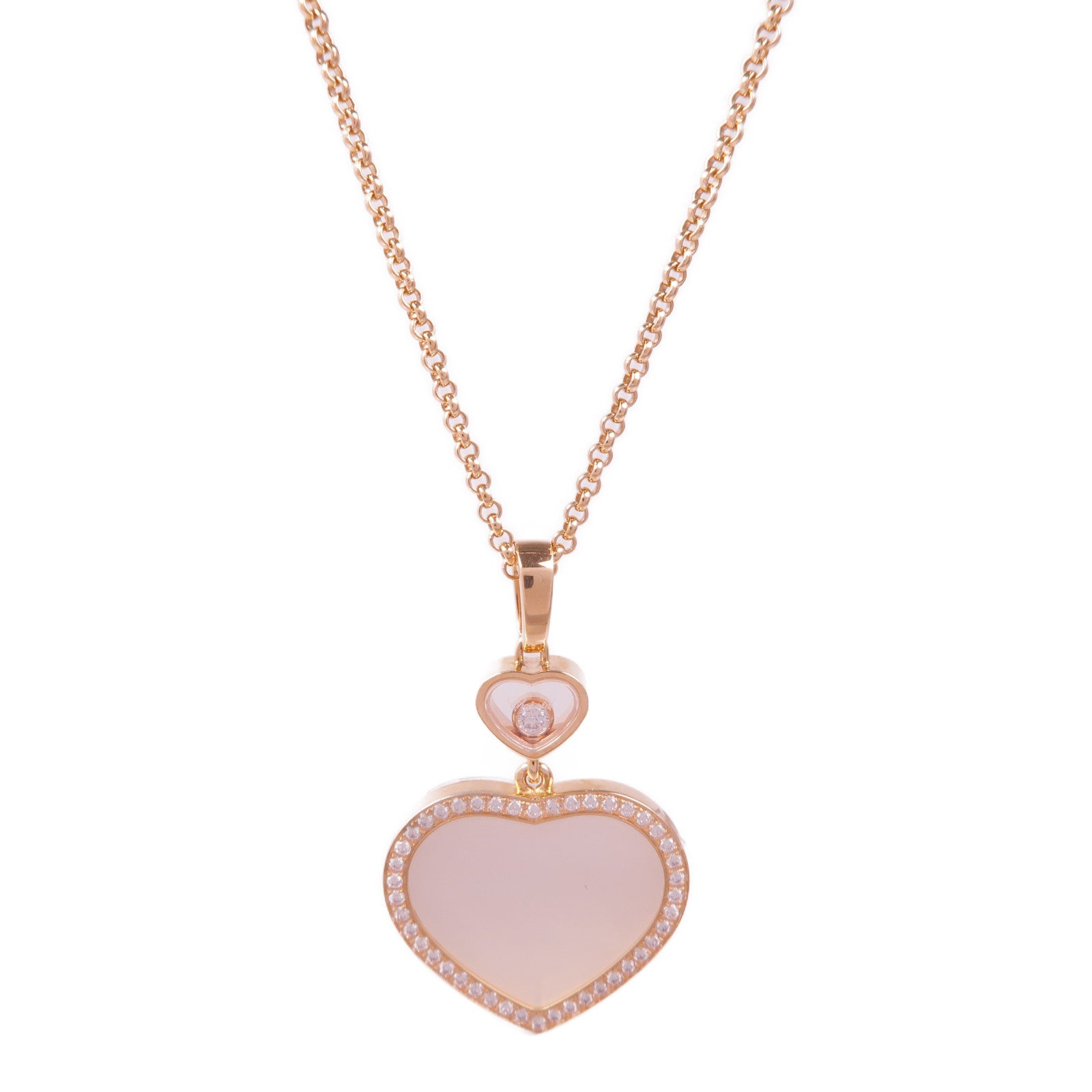 Chopard 【激減優惠】18K玫瑰金Happy Hearts鑽石項鍊