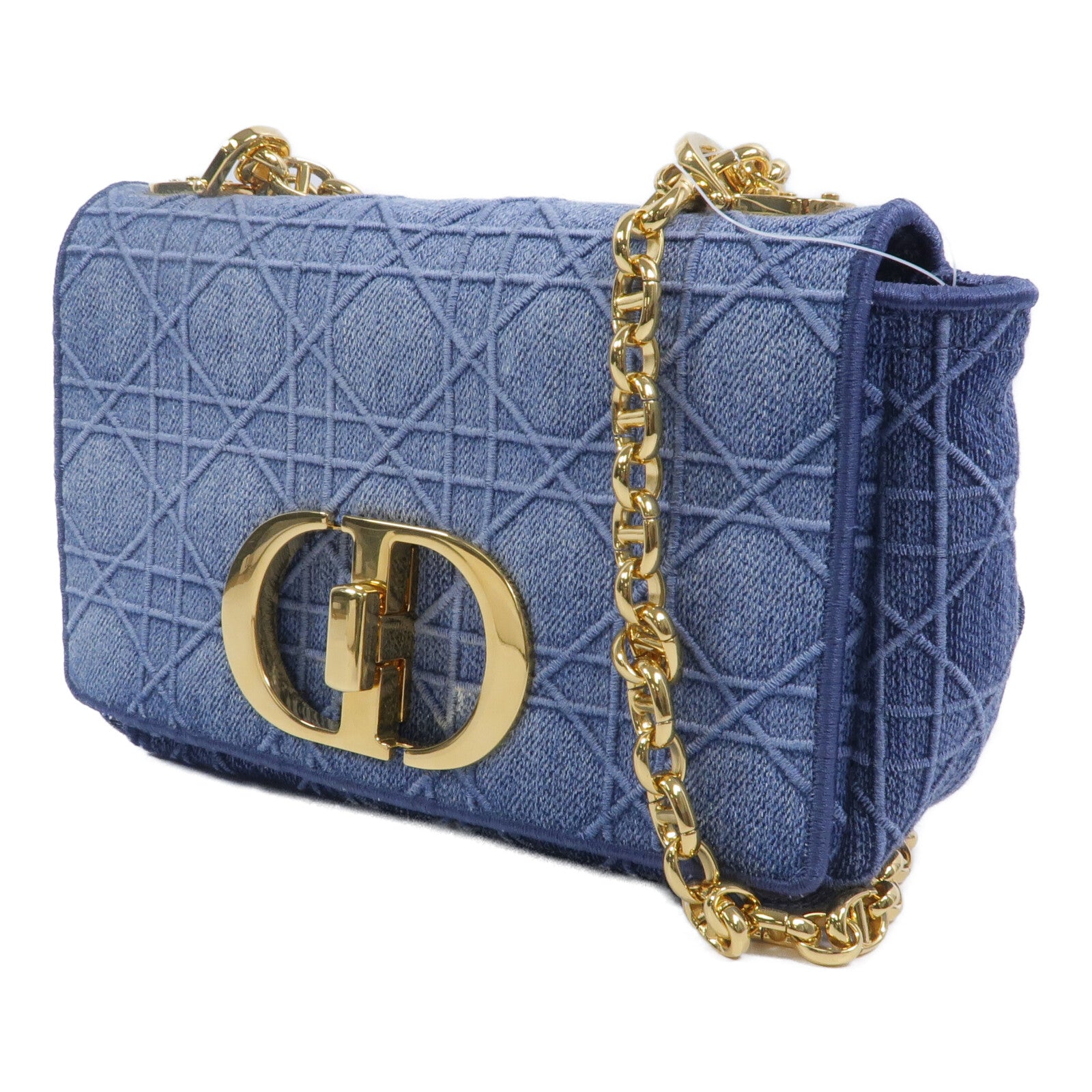 Dior 牛仔布Caro Small鏈帶肩背袋