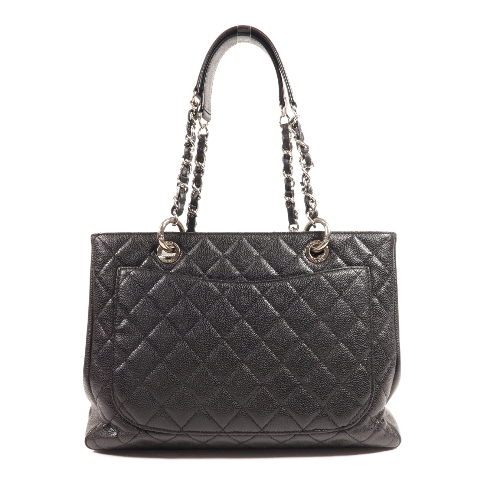 CHANEL 牛皮皮革GST Grand Shopping Tote Bag銀扣肩背袋