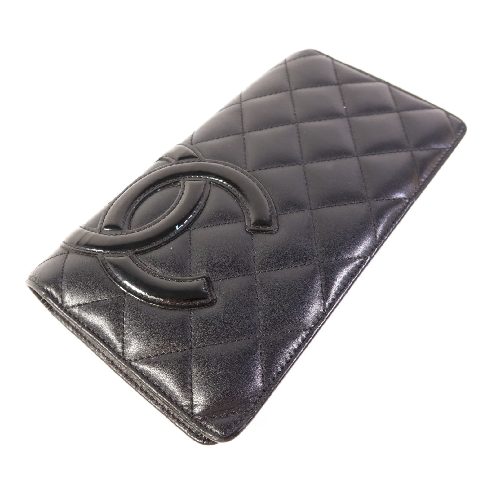 CHANEL 牛皮皮革Cambon Long Bifold Wallet銀扣長錢包