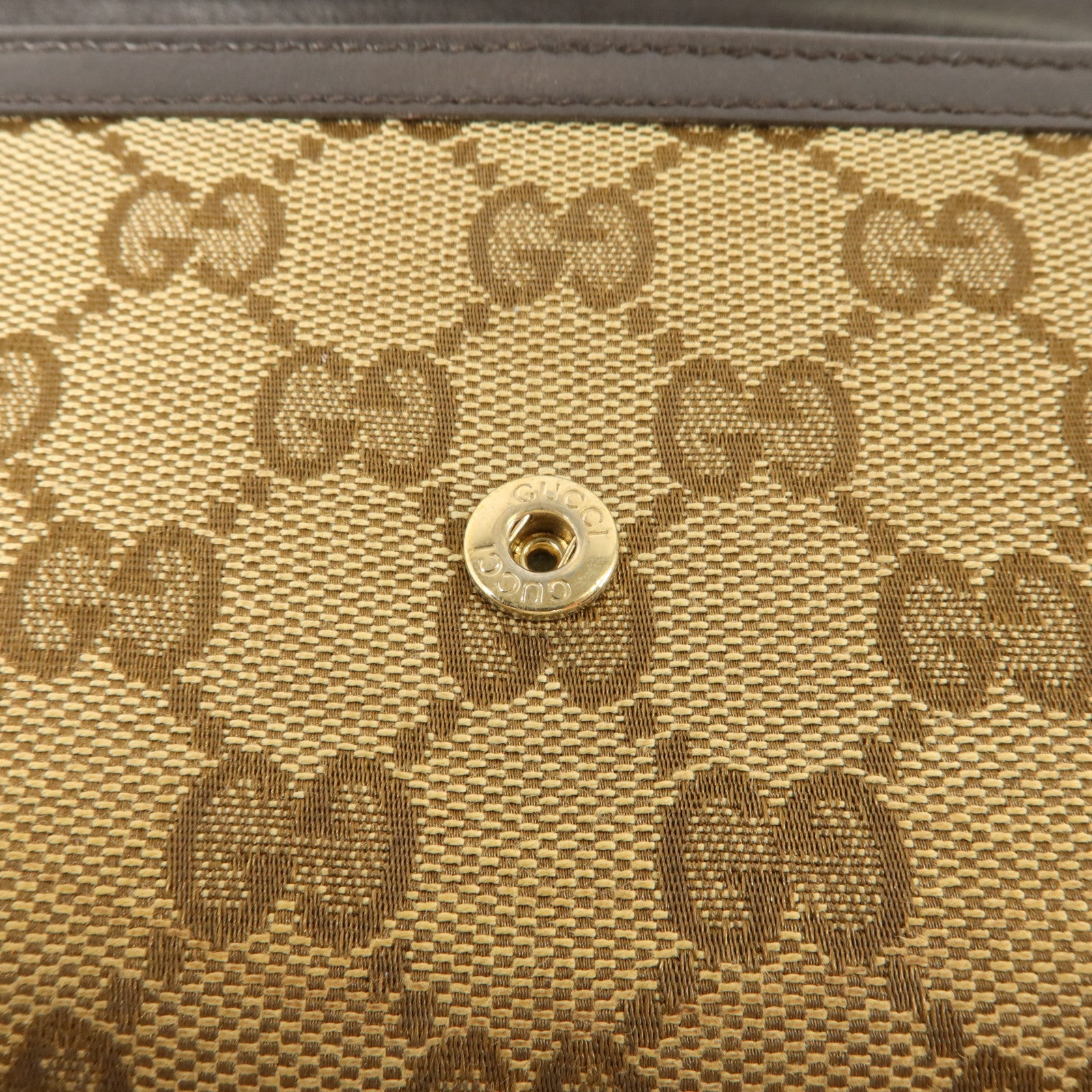 GUCCI GG帆布/牛皮皮革Long Walle金扣t長錢包