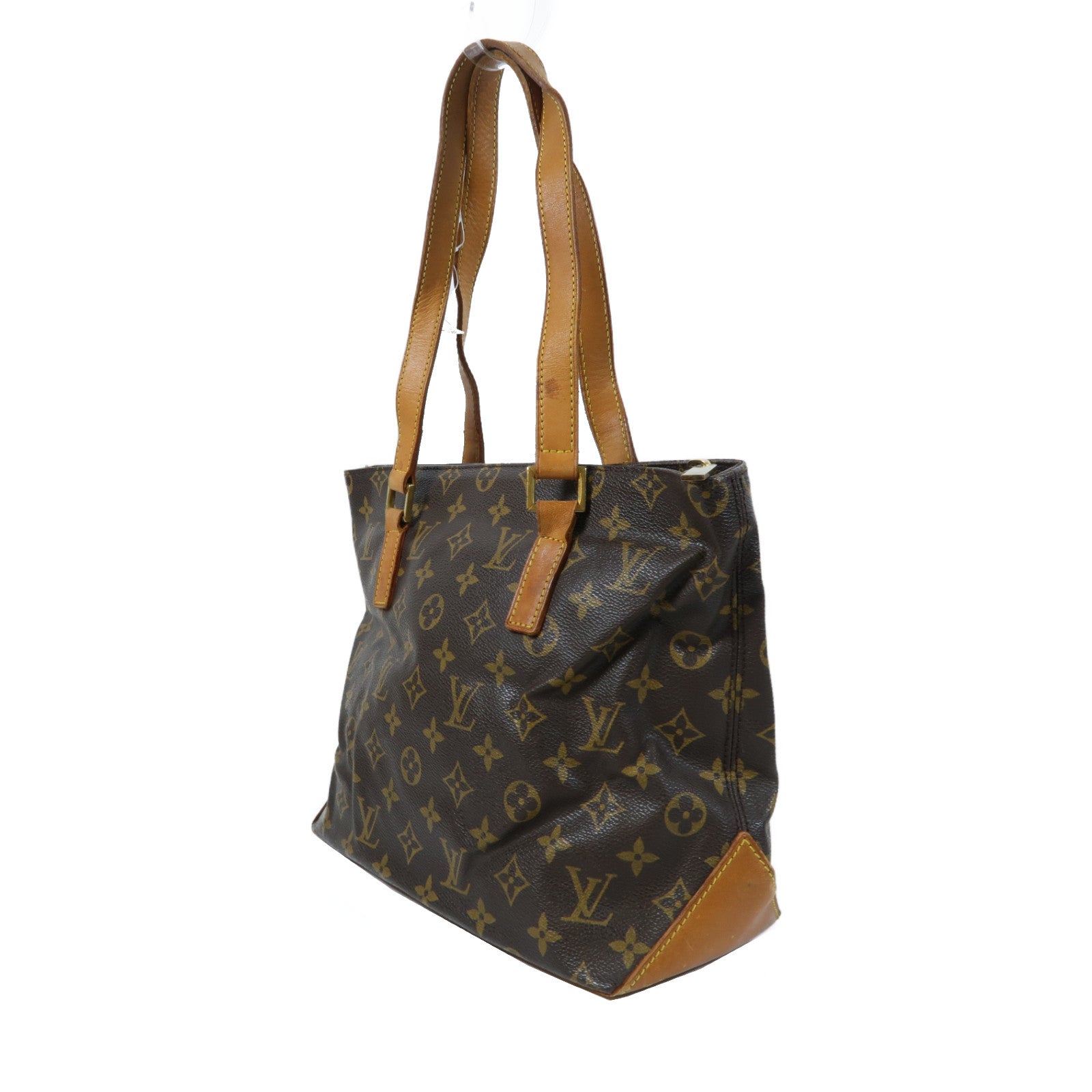 LOUIS VUITTON Monogram Cabas Piano金扣手挽袋啡色