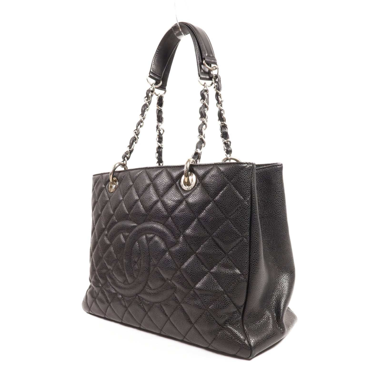 CHANEL 牛皮皮革GST Grand Shopping Tote Bag銀扣肩背袋