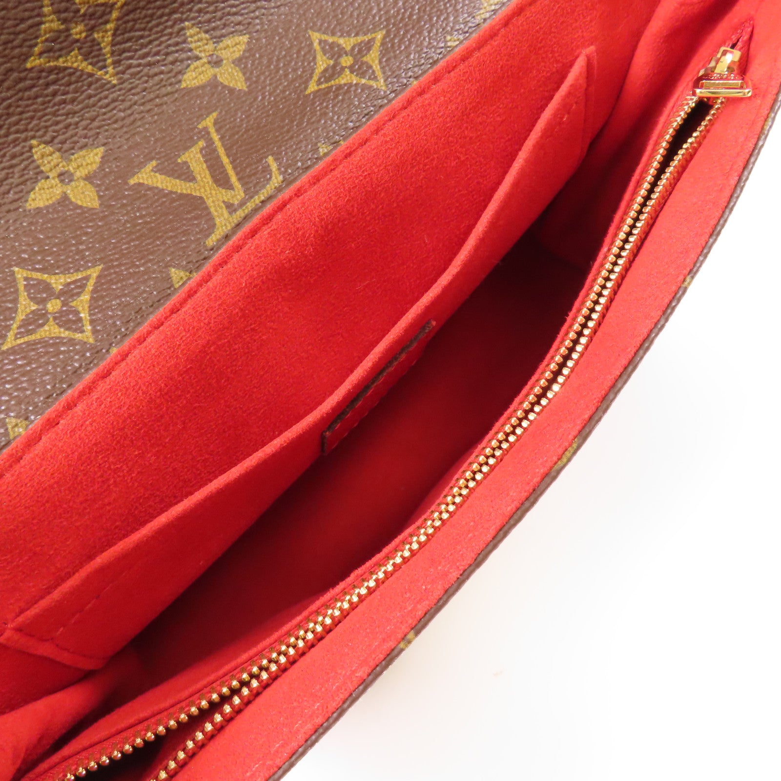 LOUIS VUITTON GHW Saint Placide Shoulder Bag M43713 Monogram Brown/Red
